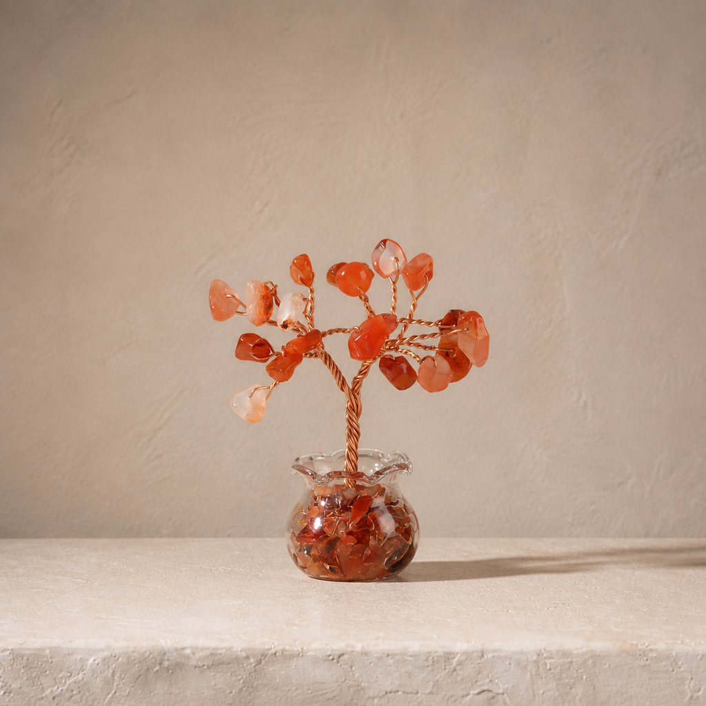 Natural crystal gravel fortune tree decorative craft for home, office desk, and car