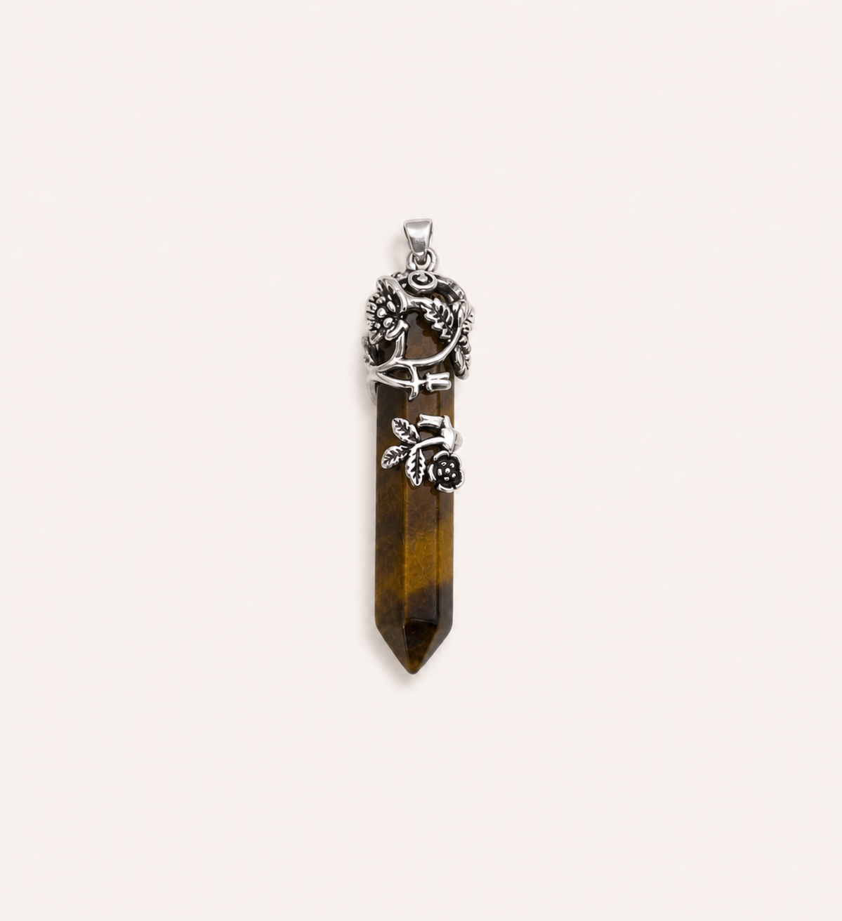 European and American vintage natural stone rose hexagonal column necklace crystal jewelry accessories purple, white, pink crystal necklace pendant