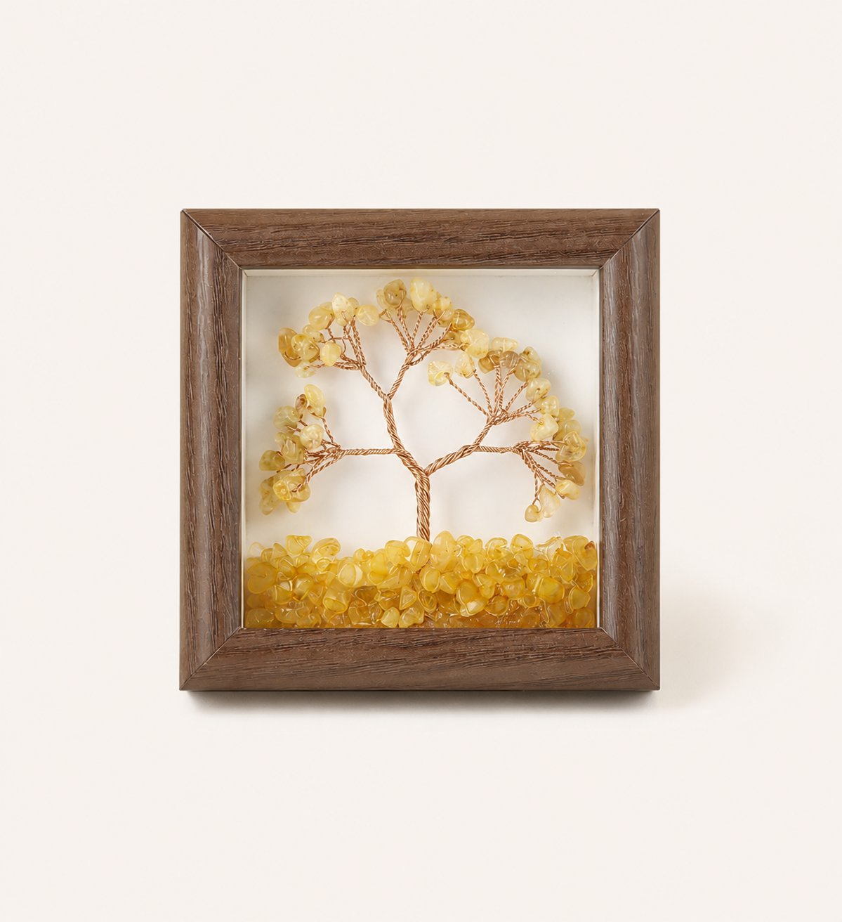 Natural crystal gravel money tree picture frame decorative painting, gift for friends, housewarming, opening ceremony, craft ornament
