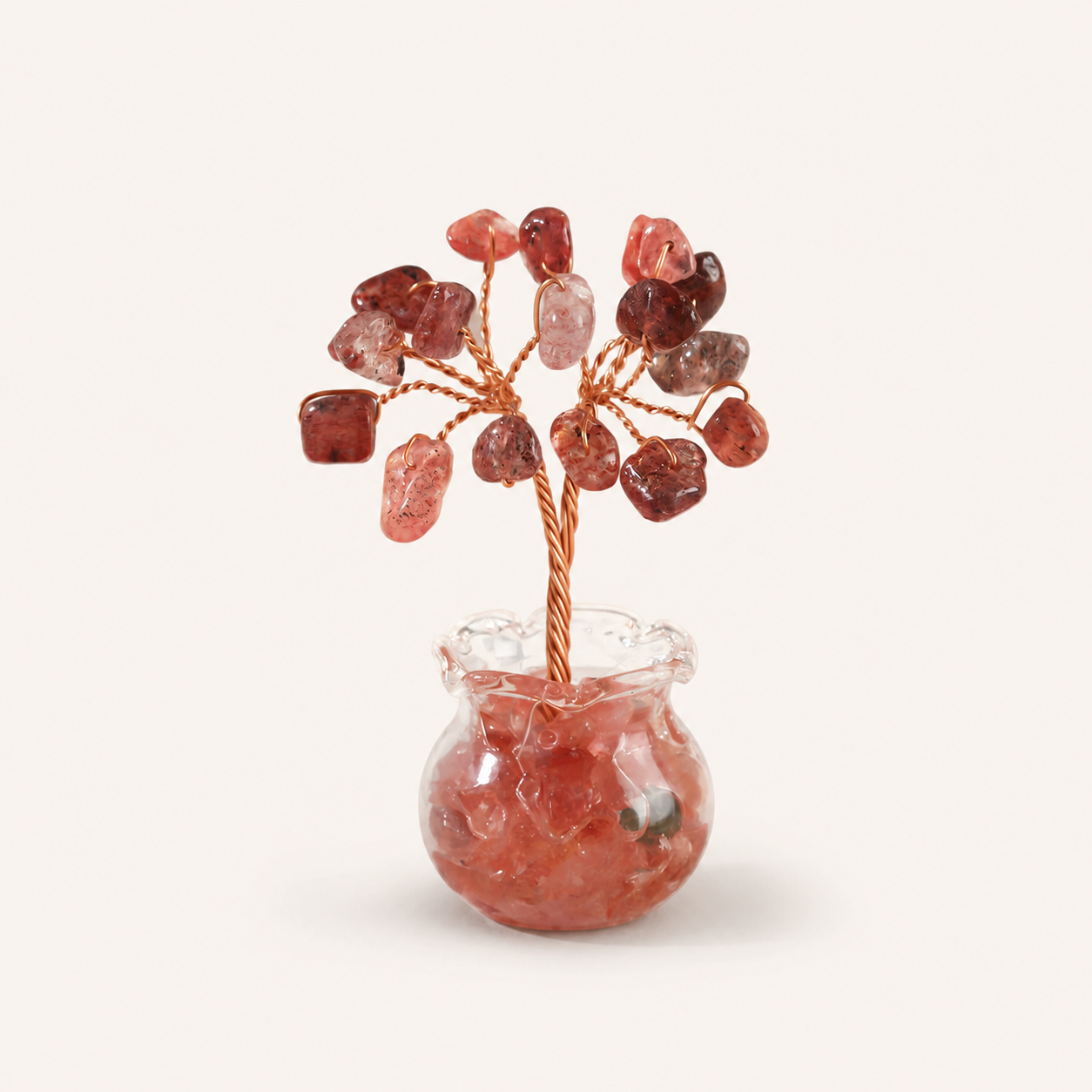 Natural crystal gravel fortune tree decorative craft for home, office desk, and car