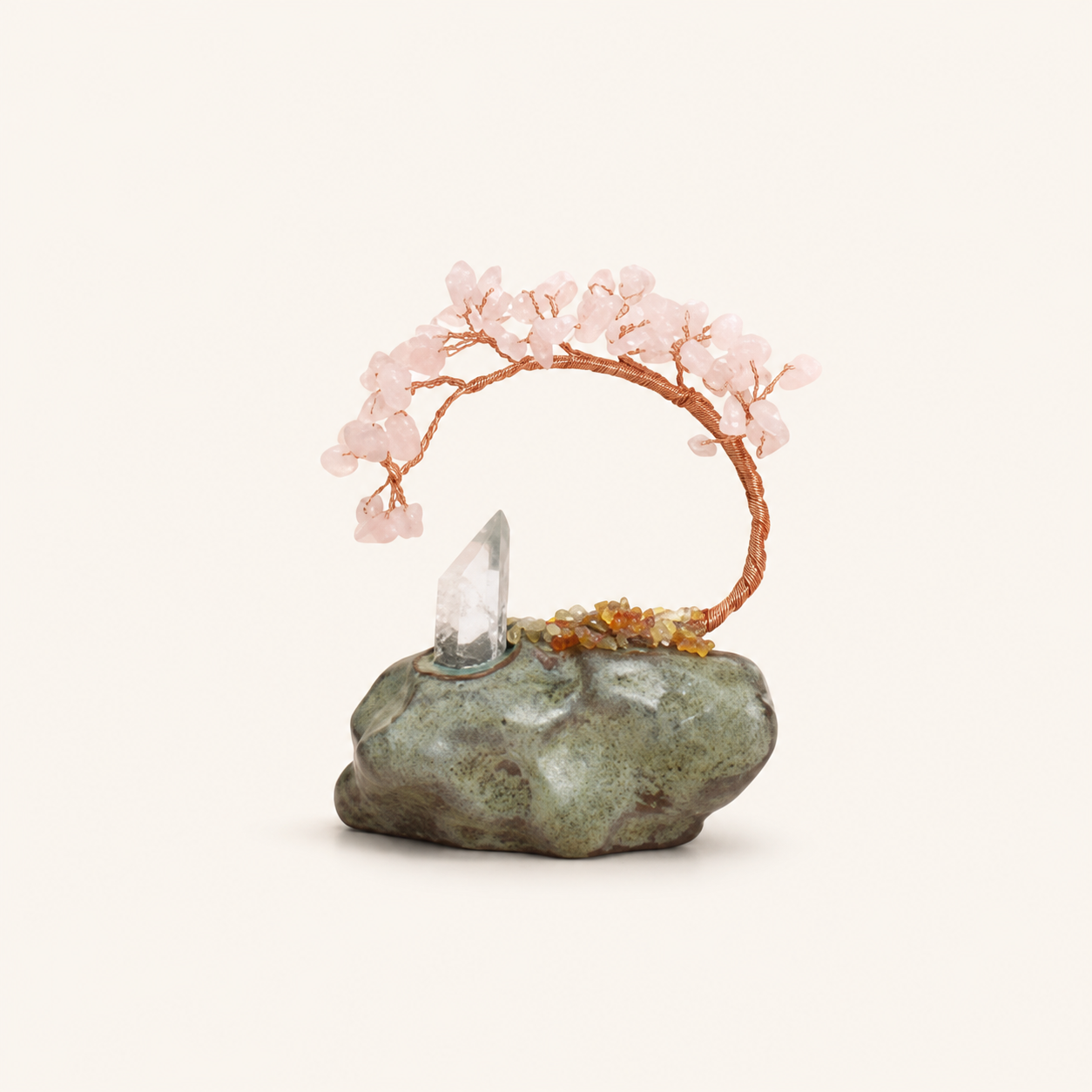 Natural Amethyst Potted Plant Ornament Crystal Money Tree Ornament Home DIY Crushed Stone Money Tree Decorative Craft