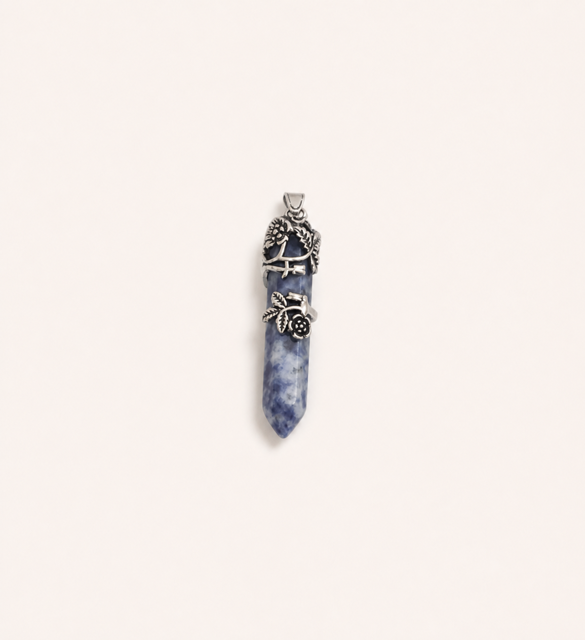 European and American vintage natural stone rose hexagonal column necklace crystal jewelry accessories purple, white, pink crystal necklace pendant