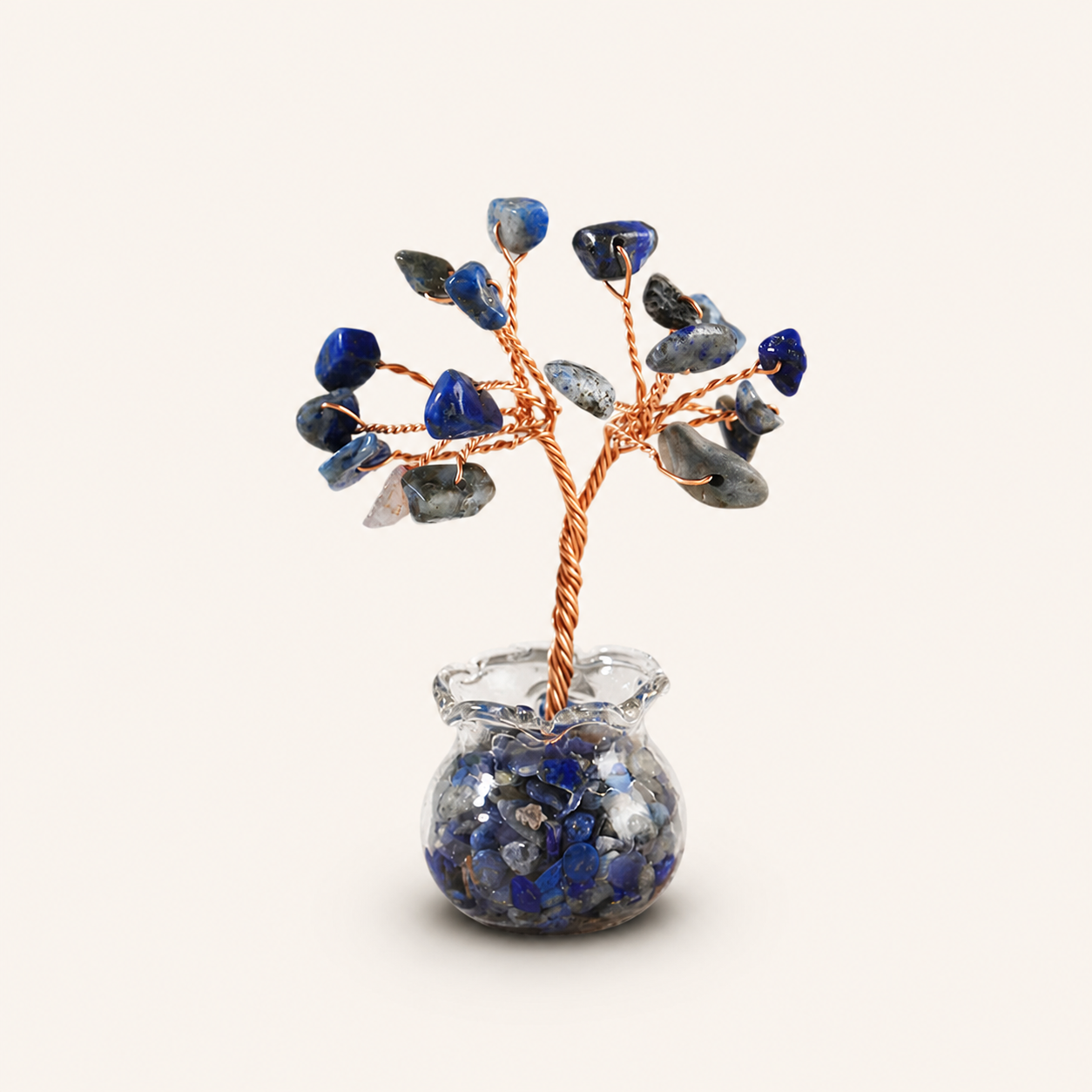 Natural crystal gravel fortune tree decorative craft for home, office desk, and car