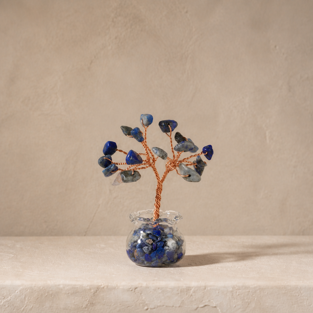 Natural crystal gravel fortune tree decorative craft for home, office desk, and car