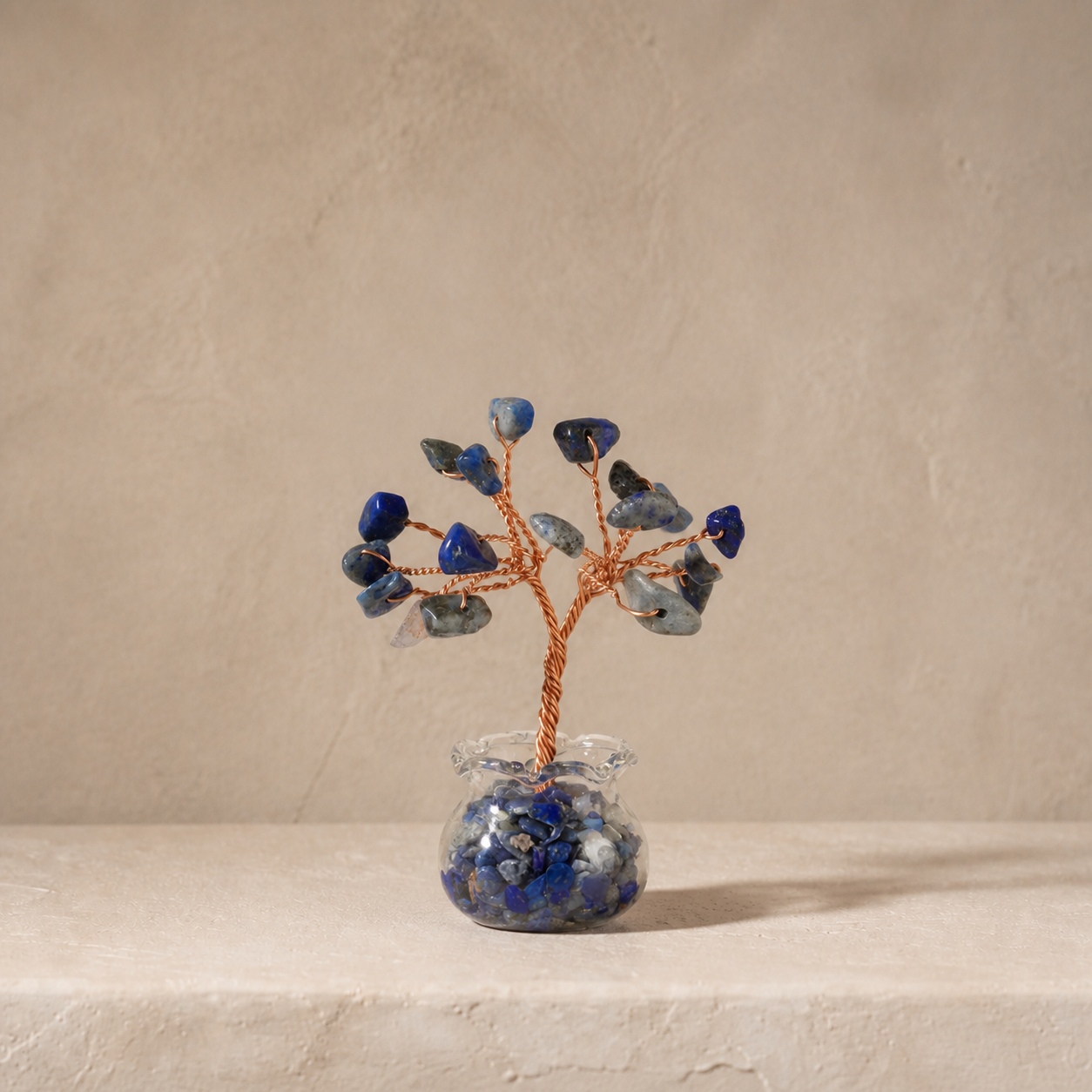 Natural crystal gravel fortune tree decorative craft for home, office desk, and car