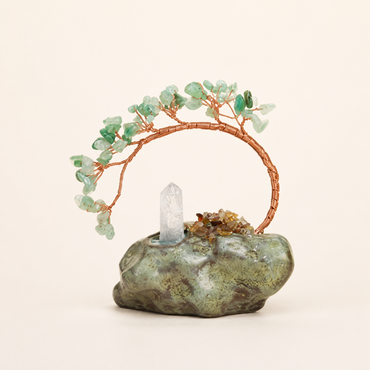 Natural Amethyst Potted Plant Ornament Crystal Money Tree Ornament Home DIY Crushed Stone Money Tree Decorative Craft