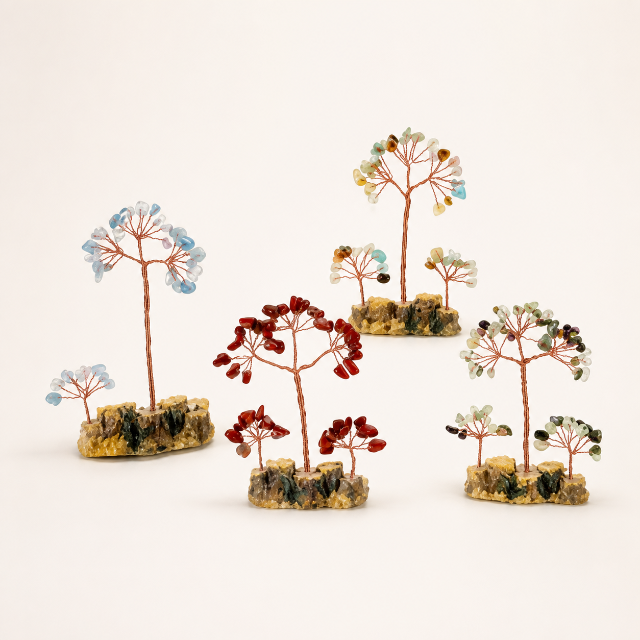 Agate Sliced Crystal Tree Home Decoration Manufacturer Wholesale Handmade Natural Crystal Tree Stone Tree Ornament