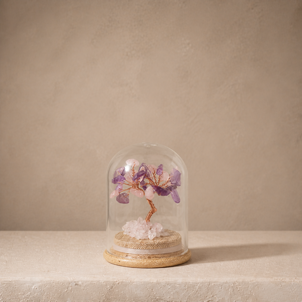High-end natural crystal gravel fortune tree ornament, birthday gift, wishing bottle, wishing tree craft, gift wholesale