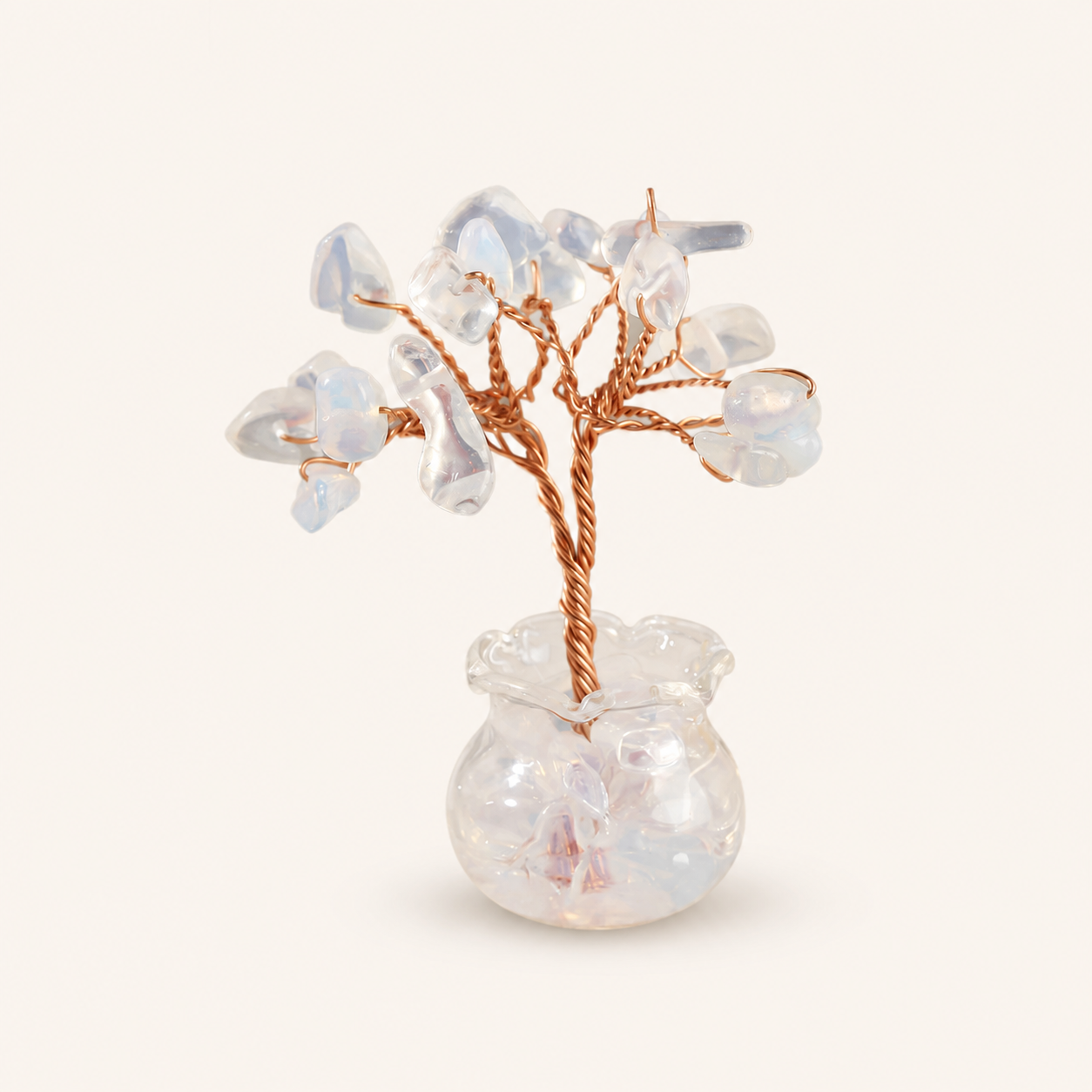 Natural crystal gravel fortune tree decorative craft for home, office desk, and car