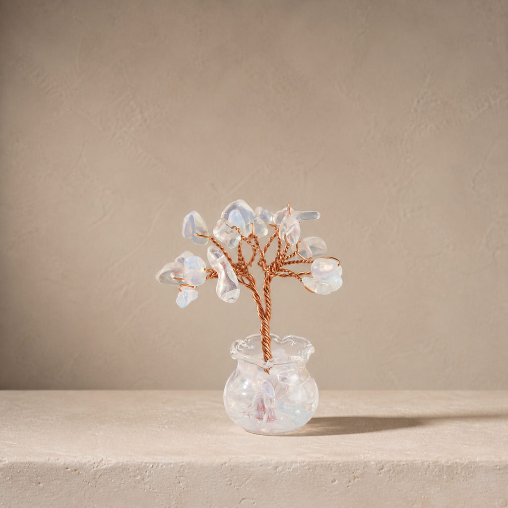 Natural crystal gravel fortune tree decorative craft for home, office desk, and car
