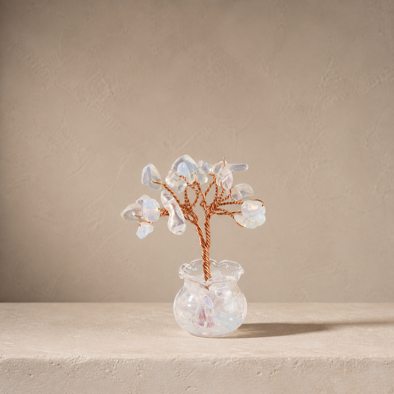 Natural crystal gravel fortune tree decorative craft for home, office desk, and car