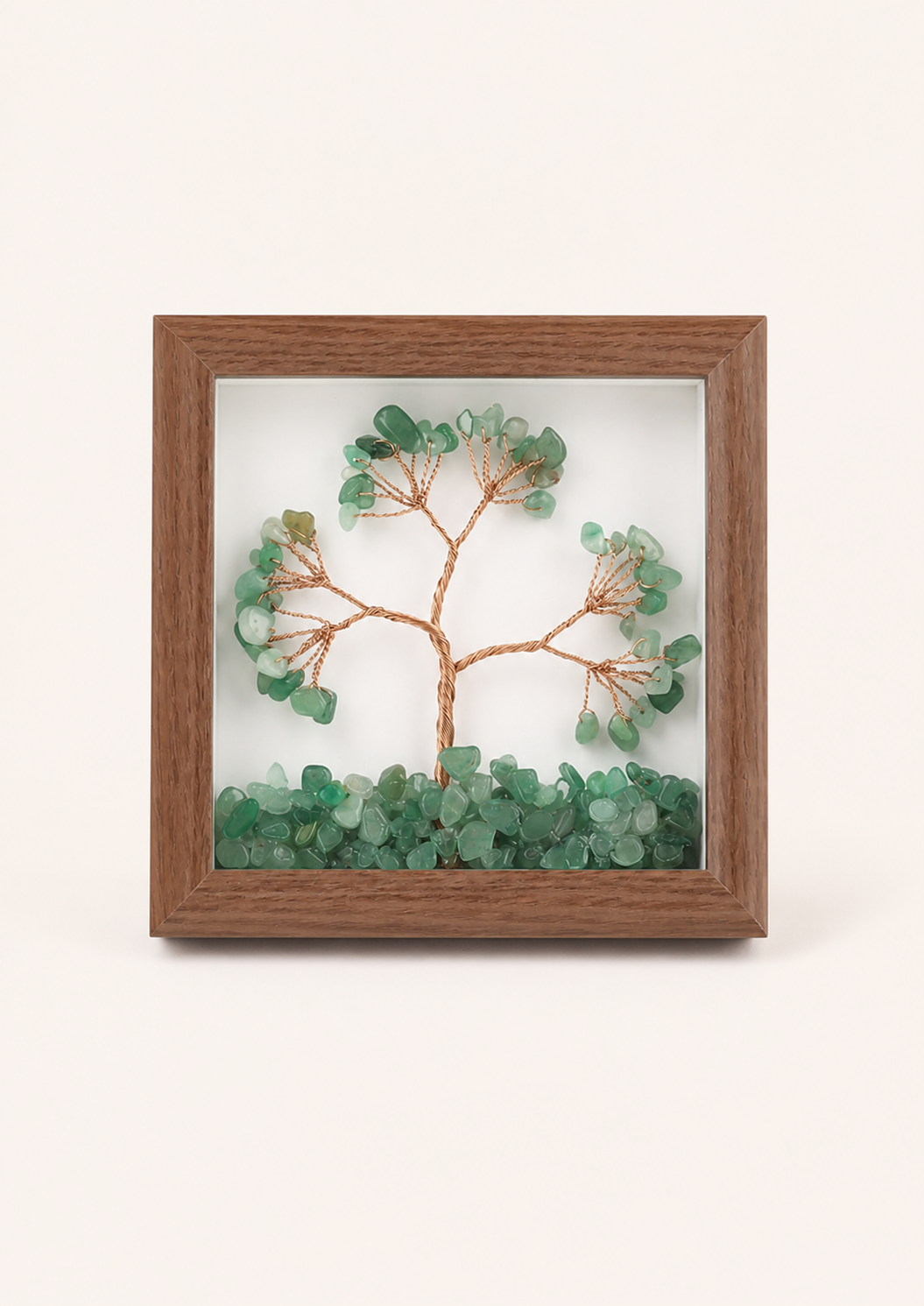 Natural crystal gravel money tree picture frame decorative painting, gift for friends, housewarming, opening ceremony, craft ornament