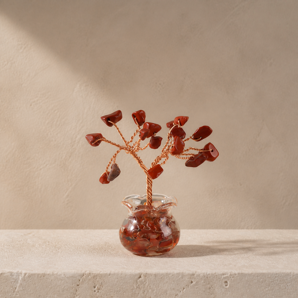 Natural crystal gravel fortune tree decorative craft for home, office desk, and car