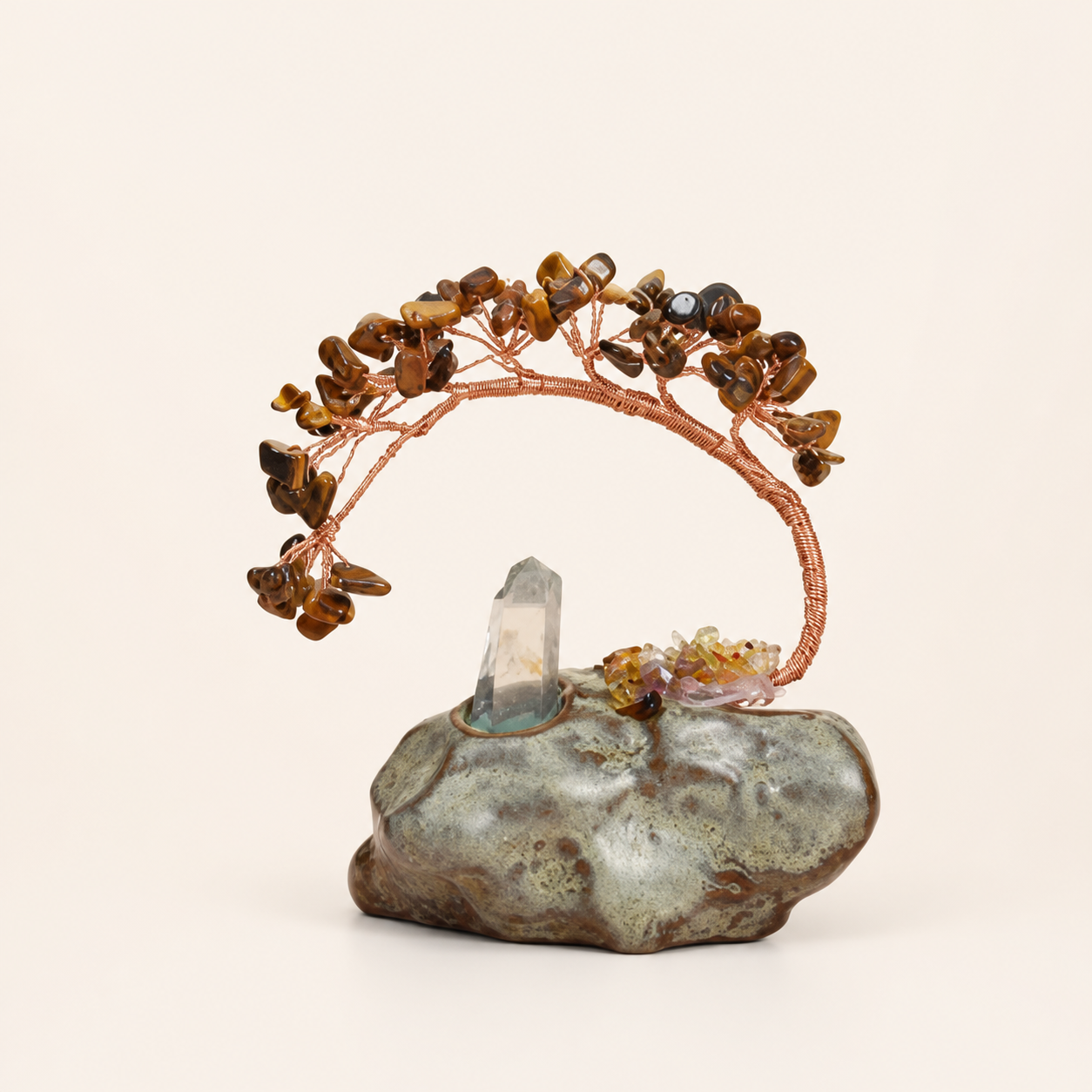 Natural Amethyst Potted Plant Ornament Crystal Money Tree Ornament Home DIY Crushed Stone Money Tree Decorative Craft