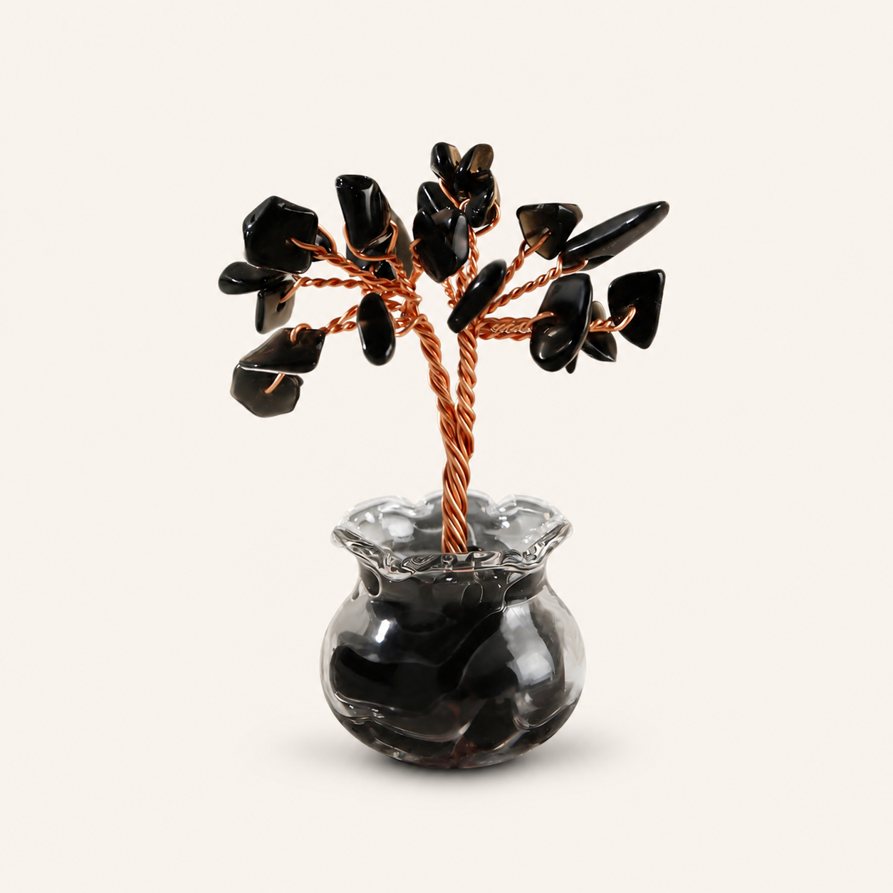 Natural crystal gravel fortune tree decorative craft for home, office desk, and car
