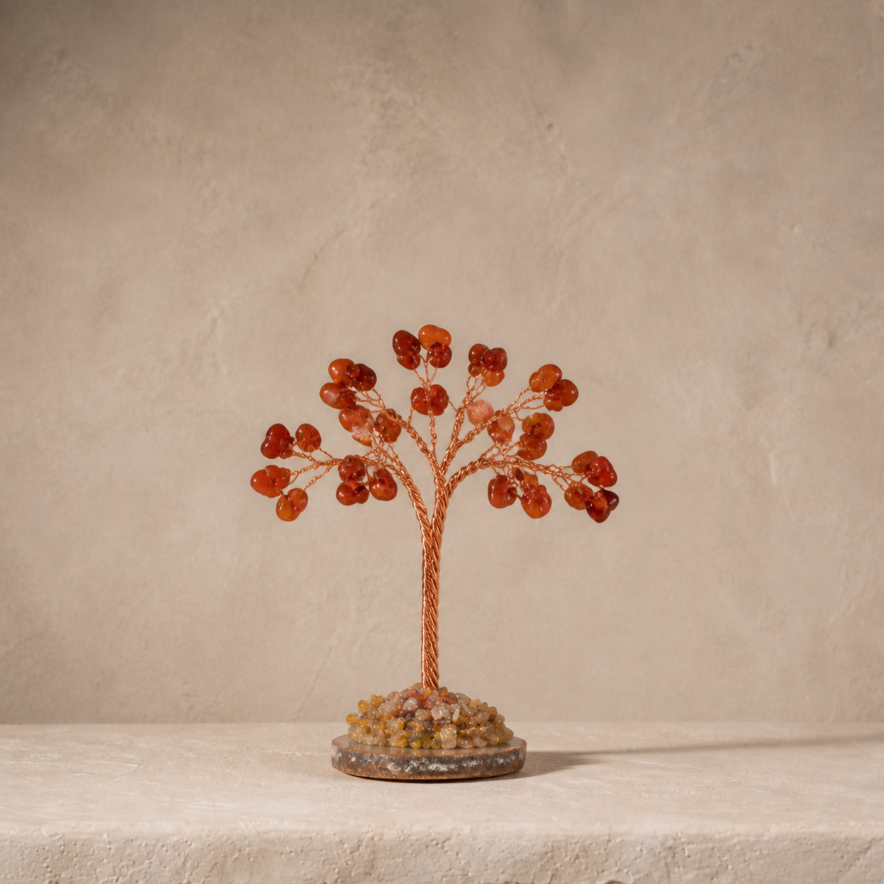 Natural crystal gravel fortune tree decorative craft for home, office desk, and car