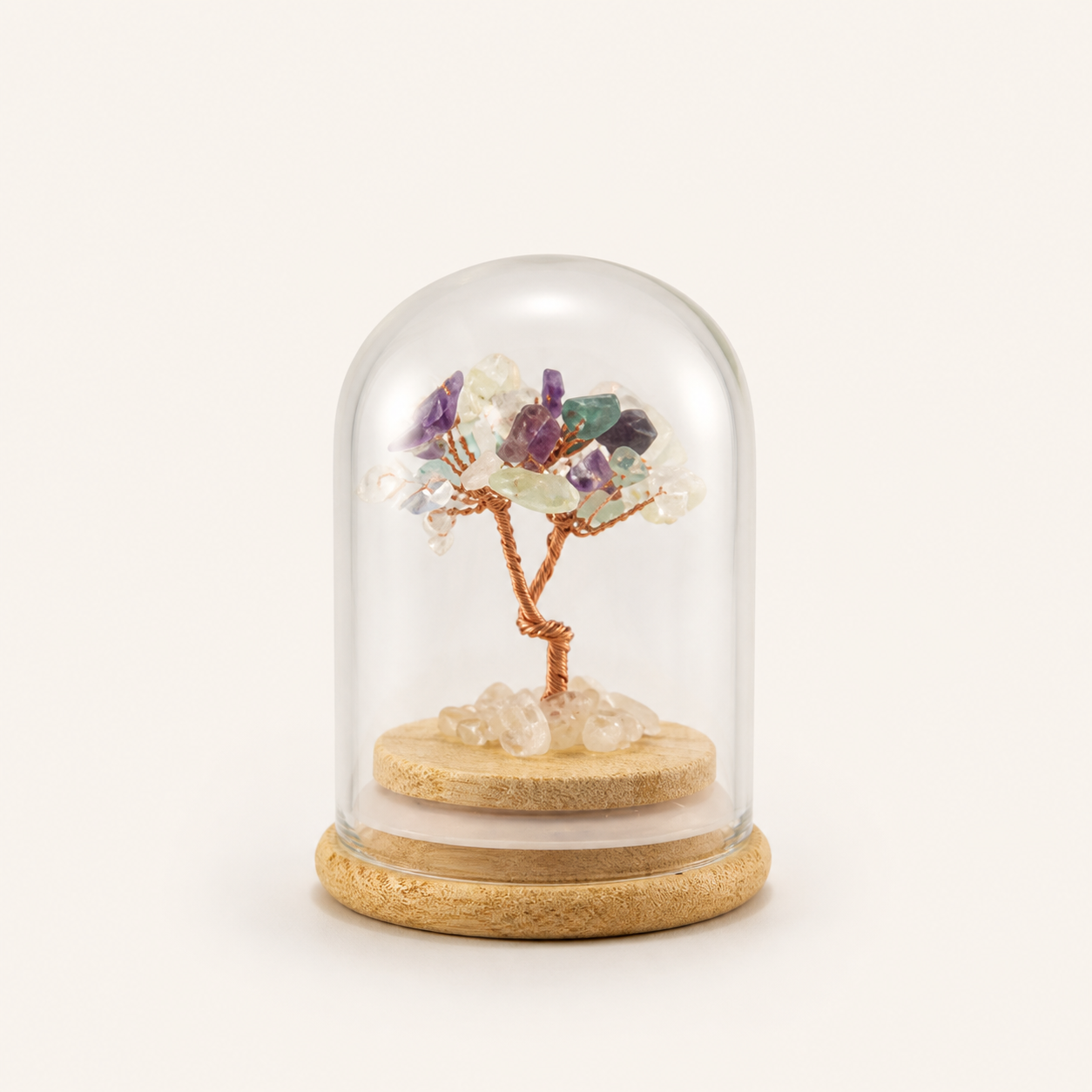 High-end natural crystal gravel fortune tree ornament, birthday gift, wishing bottle, wishing tree craft, gift wholesale