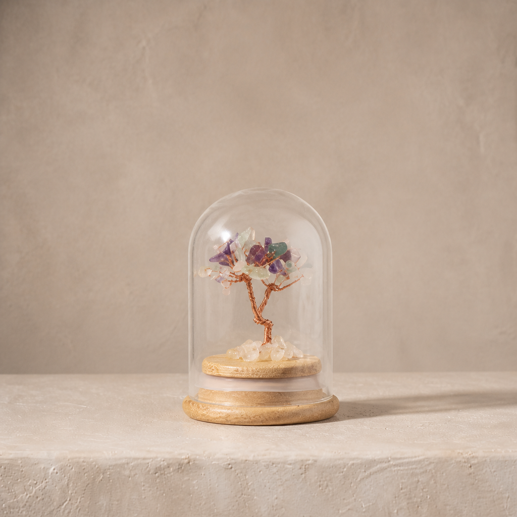 High-end natural crystal gravel fortune tree ornament, birthday gift, wishing bottle, wishing tree craft, gift wholesale