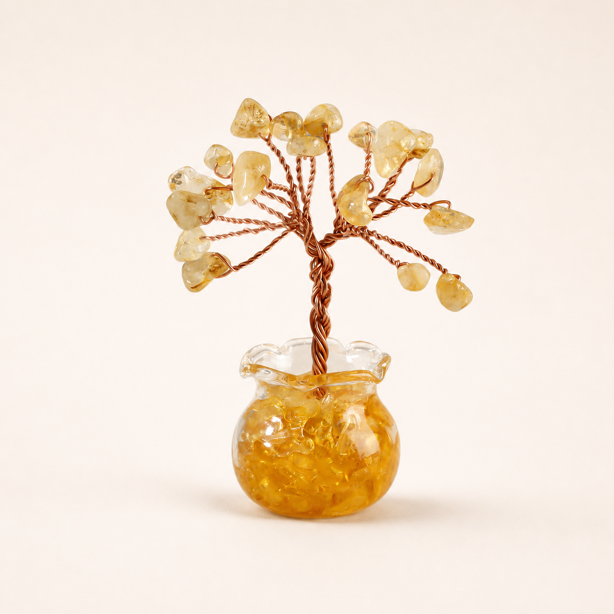 Natural crystal gravel fortune tree decorative craft for home, office desk, and car