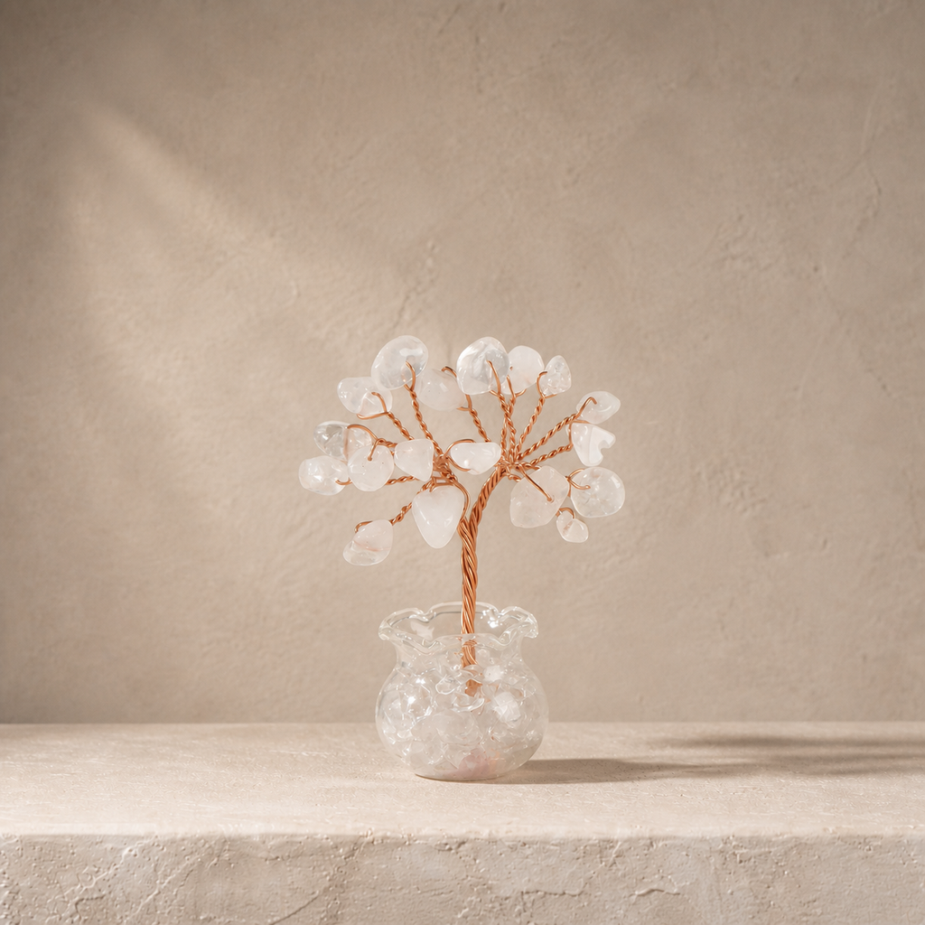 Natural crystal gravel fortune tree decorative craft for home, office desk, and car