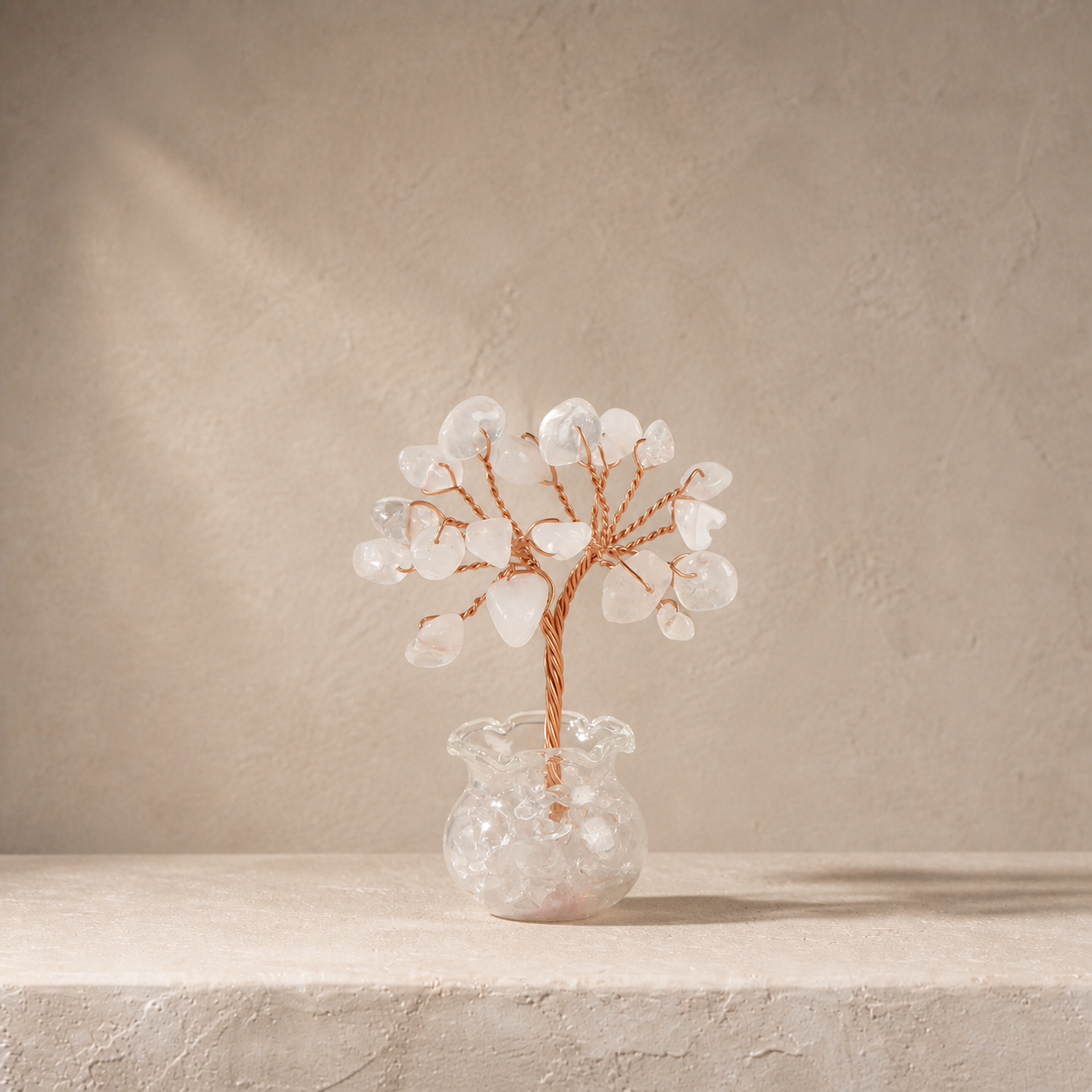Natural crystal gravel fortune tree decorative craft for home, office desk, and car