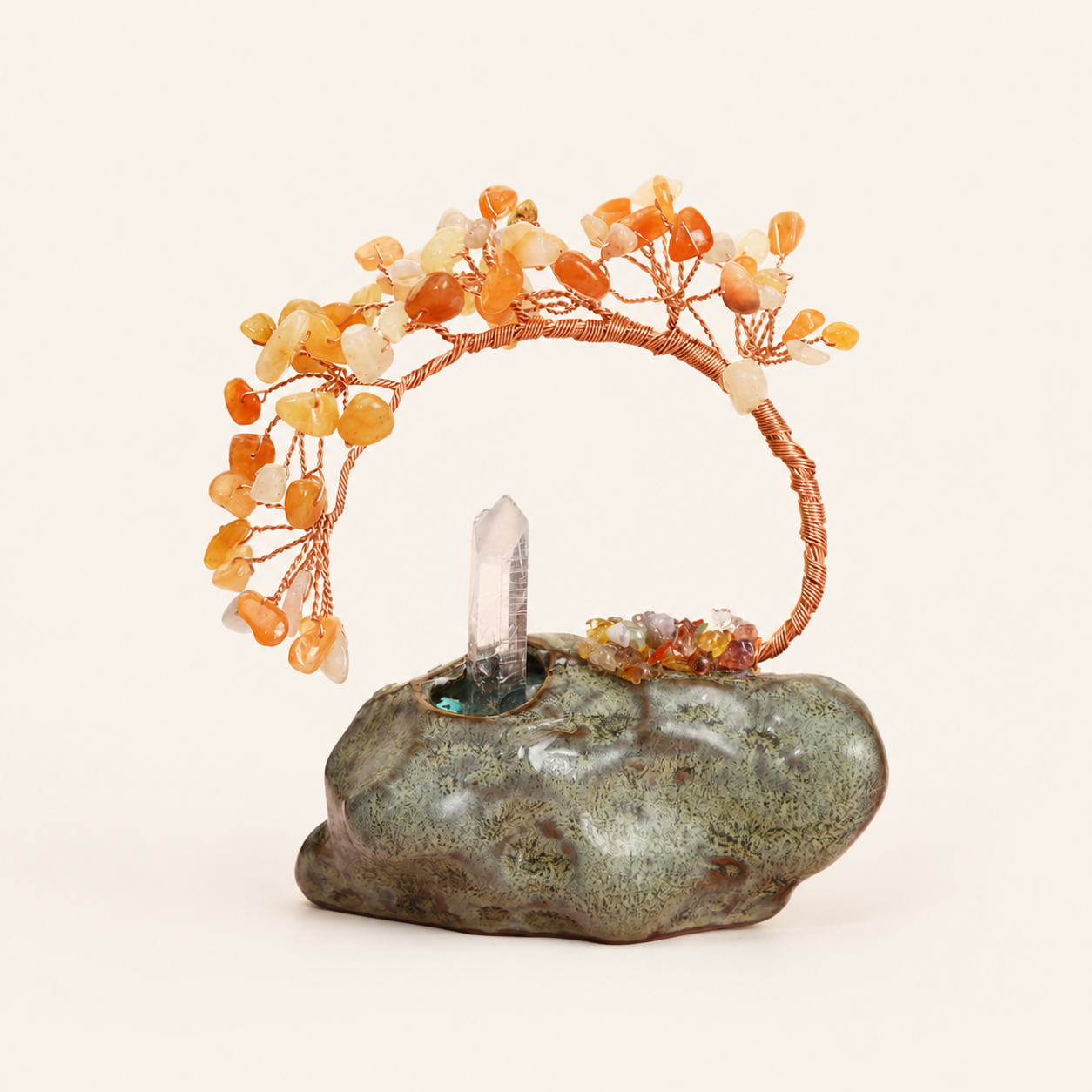 Natural Amethyst Potted Plant Ornament Crystal Money Tree Ornament Home DIY Crushed Stone Money Tree Decorative Craft