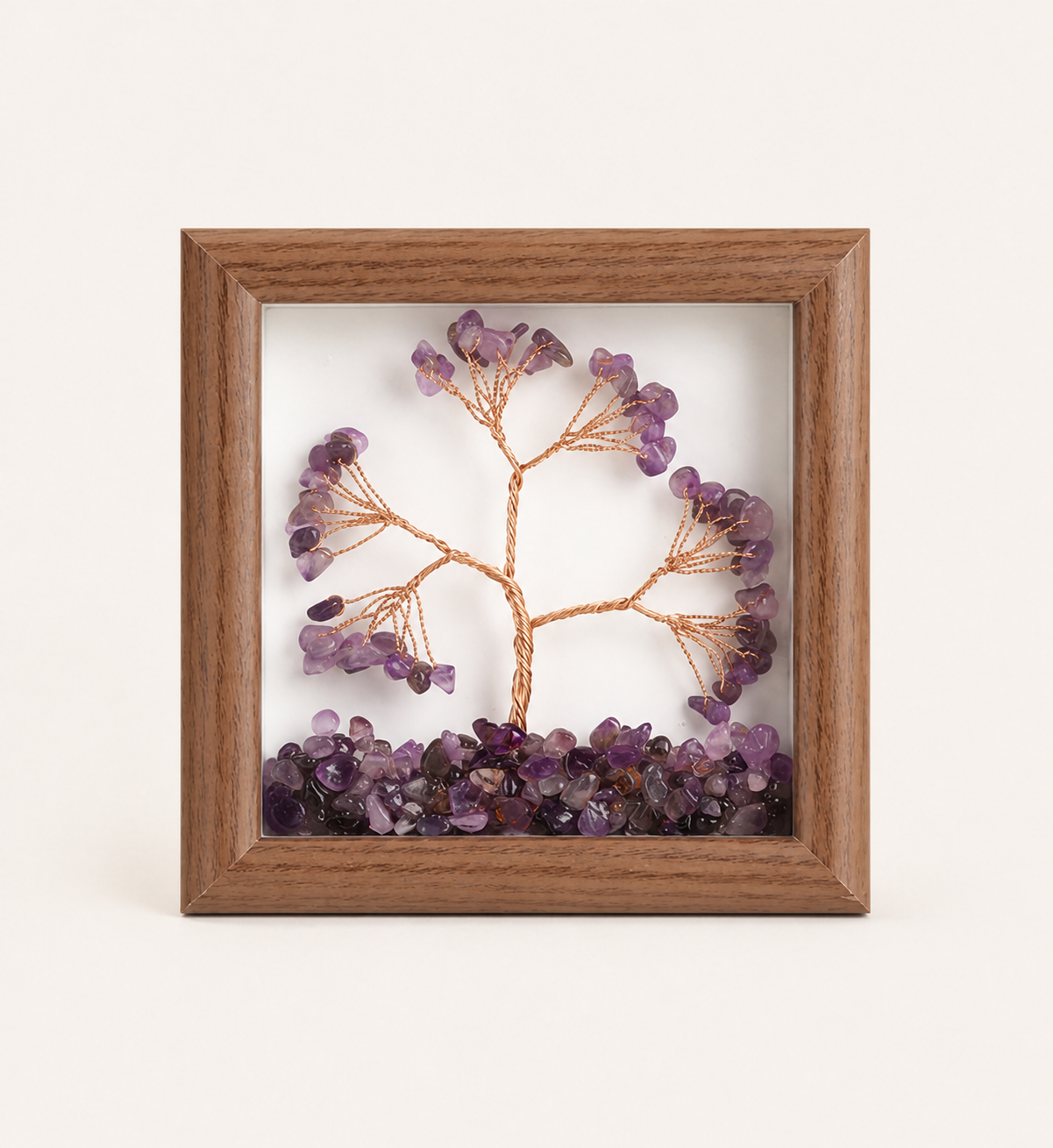 Natural crystal gravel money tree picture frame decorative painting, gift for friends, housewarming, opening ceremony, craft ornament
