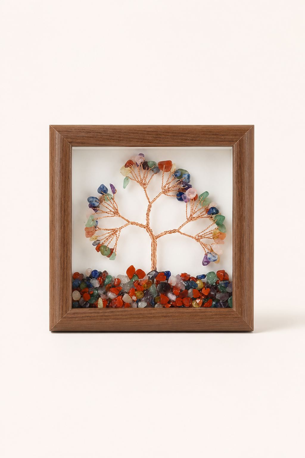 Natural crystal gravel money tree picture frame decorative painting, gift for friends, housewarming, opening ceremony, craft ornament