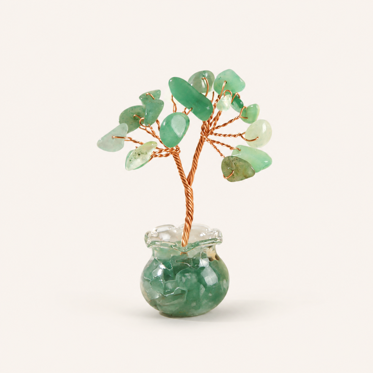Natural crystal gravel fortune tree decorative craft for home, office desk, and car