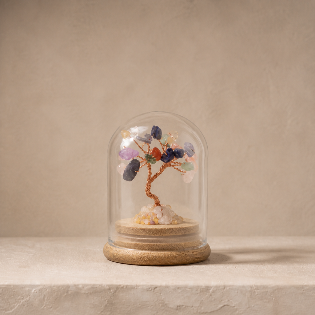 High-end natural crystal gravel fortune tree ornament, birthday gift, wishing bottle, wishing tree craft, gift wholesale