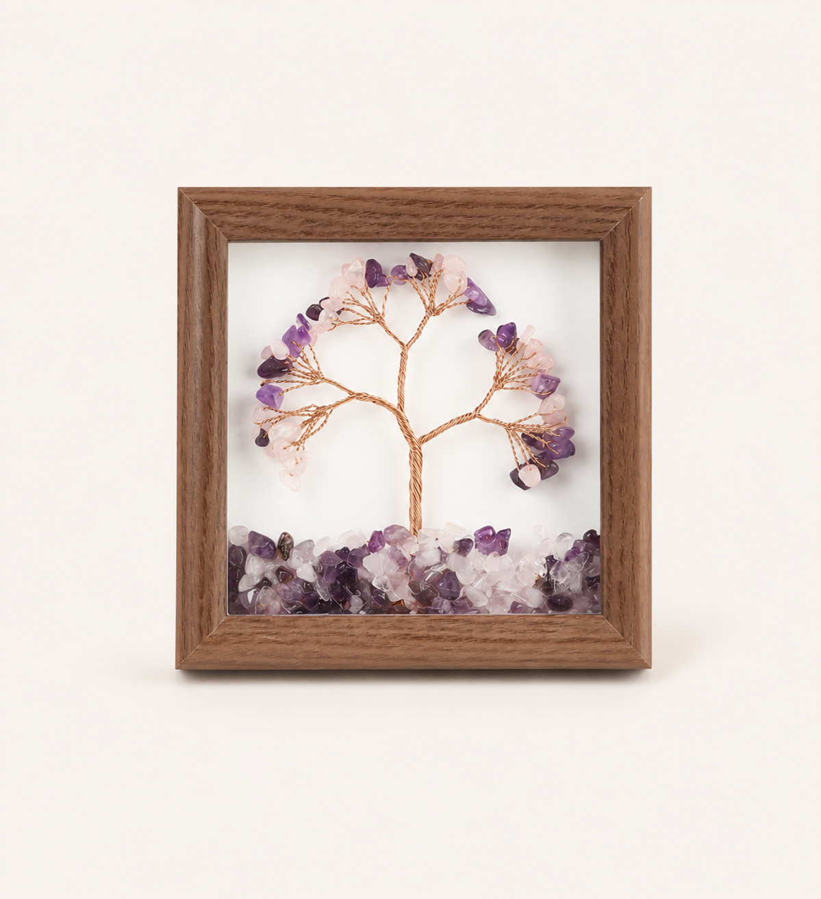 Natural crystal gravel money tree picture frame decorative painting, gift for friends, housewarming, opening ceremony, craft ornament