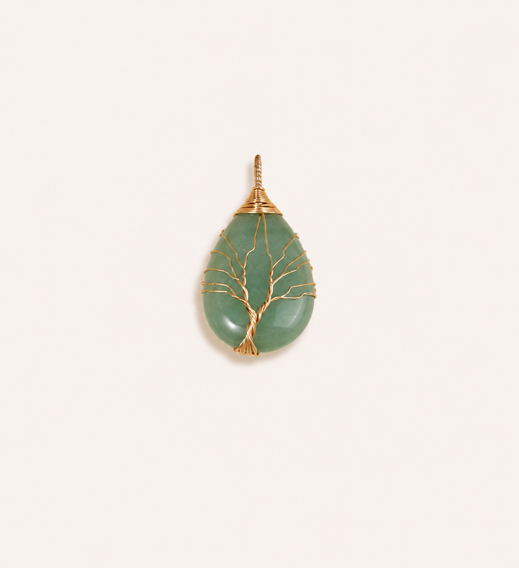 Amethyst Necklace Pendant Handmade Woven Wire Life Tree Necklace Water Drop Natural Stone Crystal Pendant
