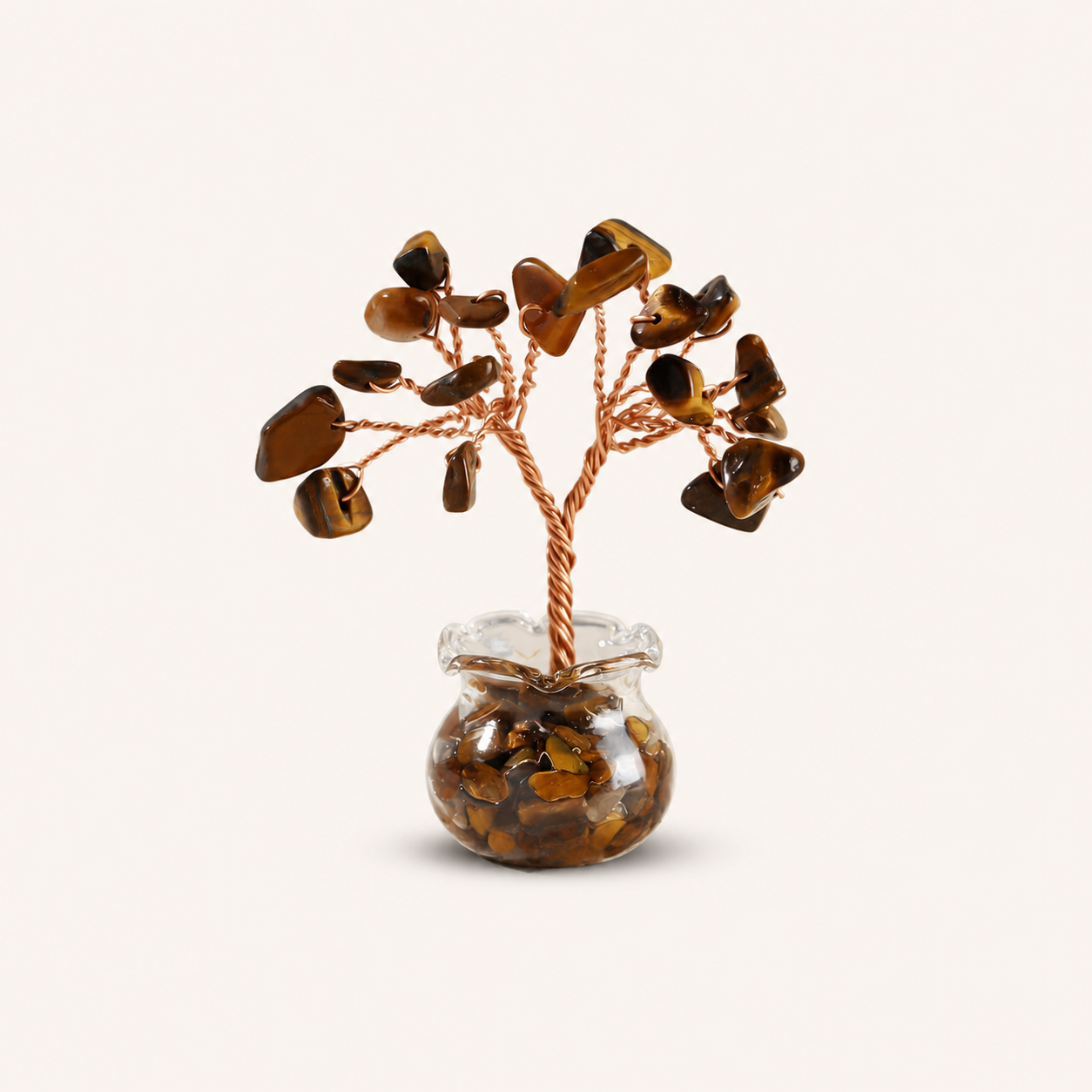 Natural crystal gravel fortune tree decorative craft for home, office desk, and car