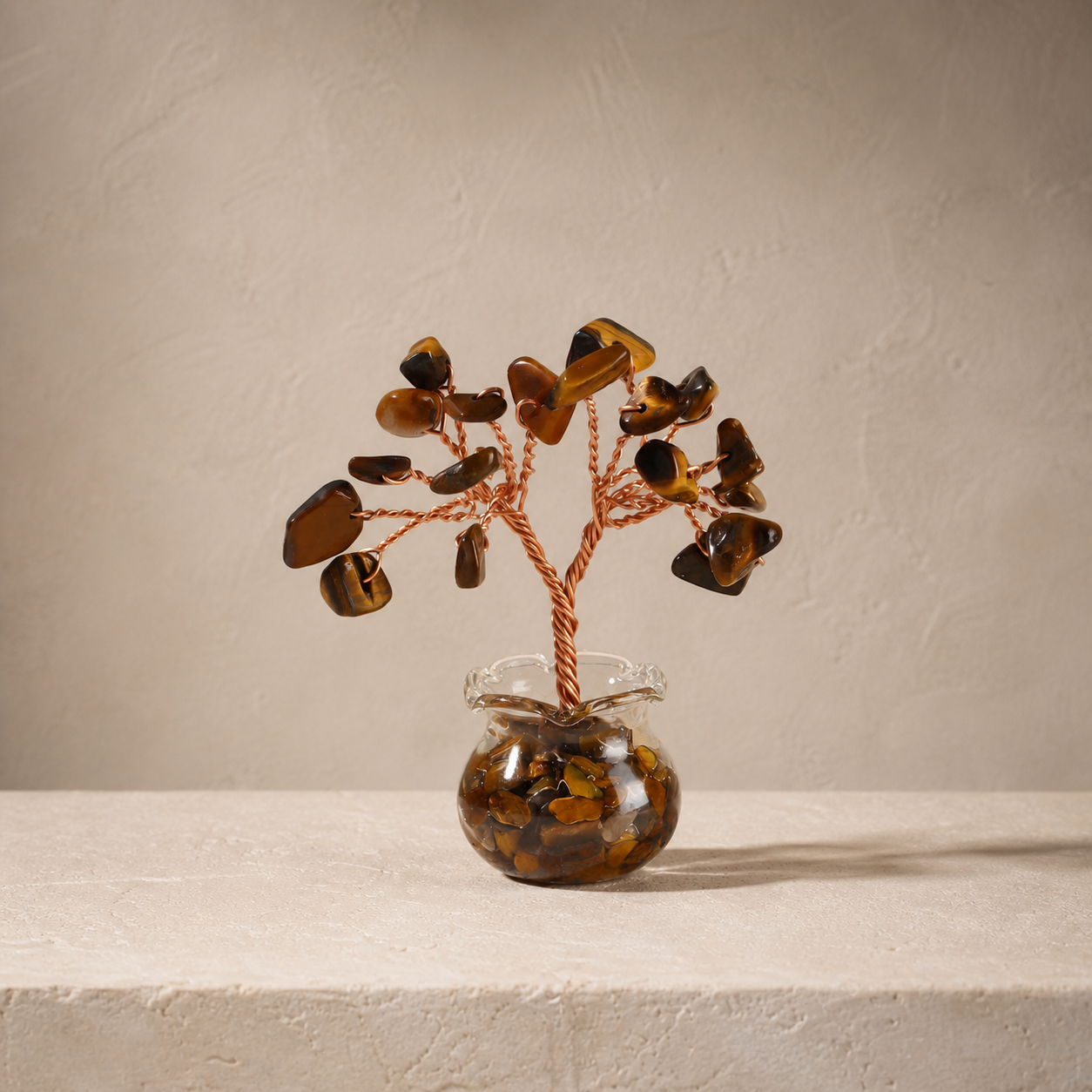 Natural crystal gravel fortune tree decorative craft for home, office desk, and car