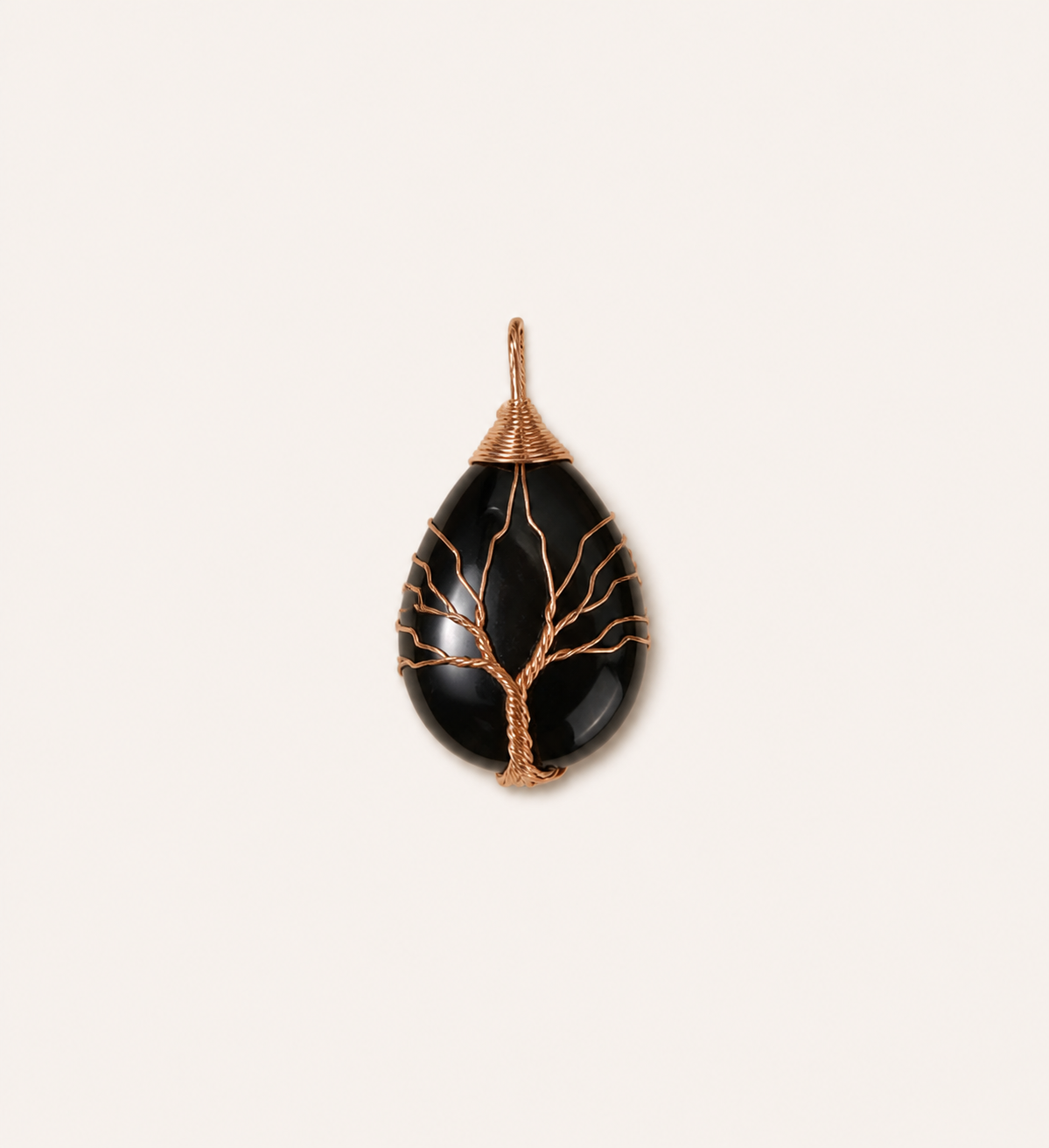 Amethyst Necklace Pendant Handmade Woven Wire Life Tree Necklace Water Drop Natural Stone Crystal Pendant