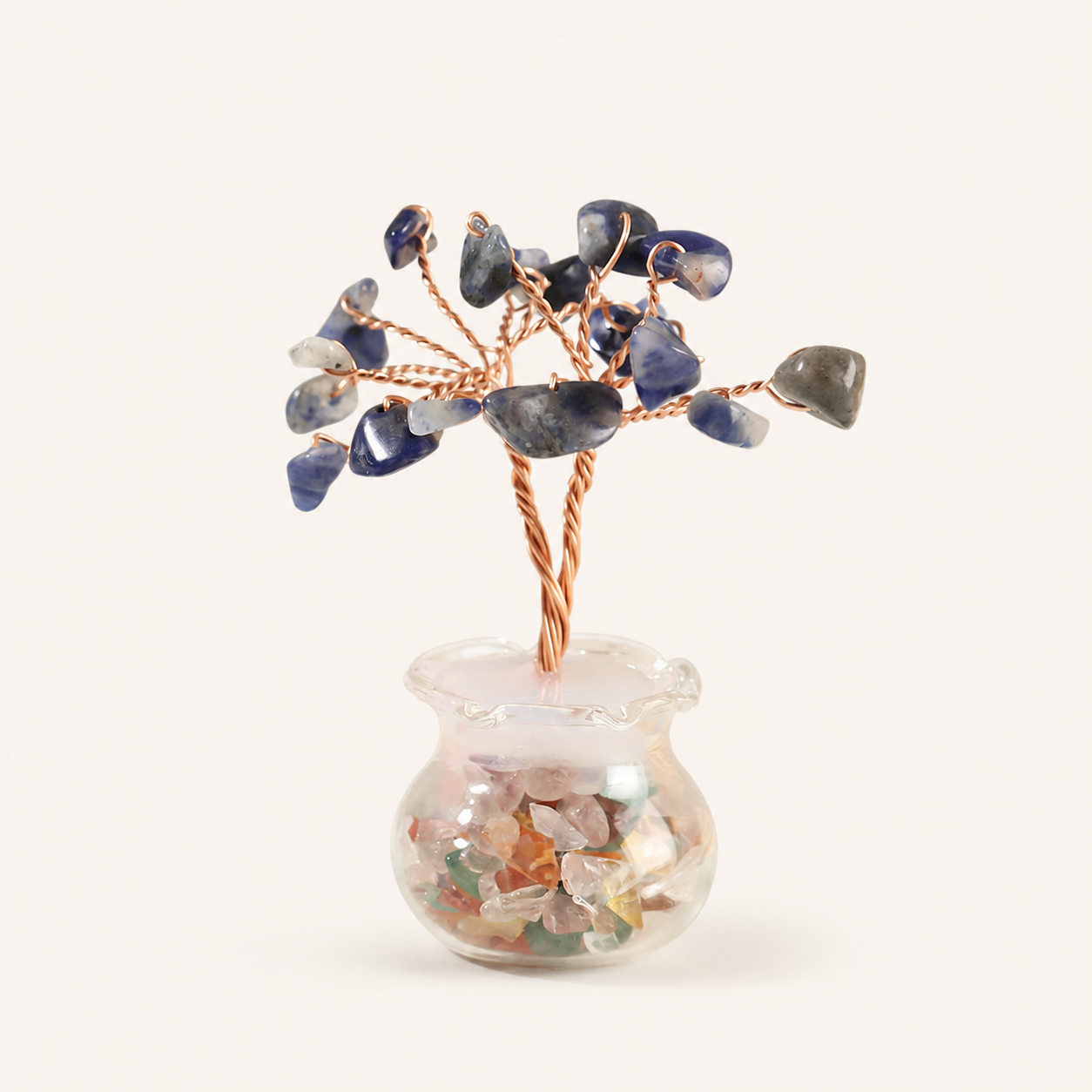 Natural crystal gravel fortune tree decorative craft for home, office desk, and car