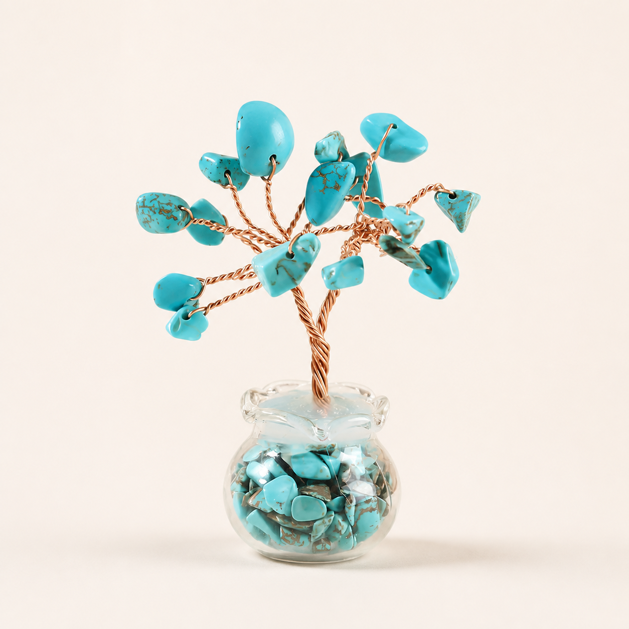 Natural crystal gravel fortune tree decorative craft for home, office desk, and car