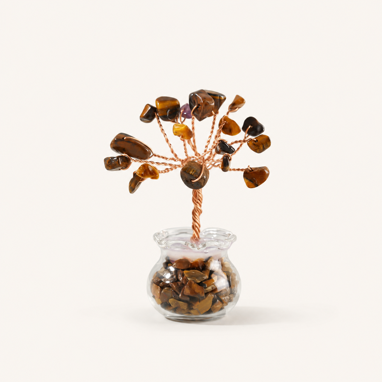 Natural crystal gravel fortune tree decorative craft for home, office desk, and car