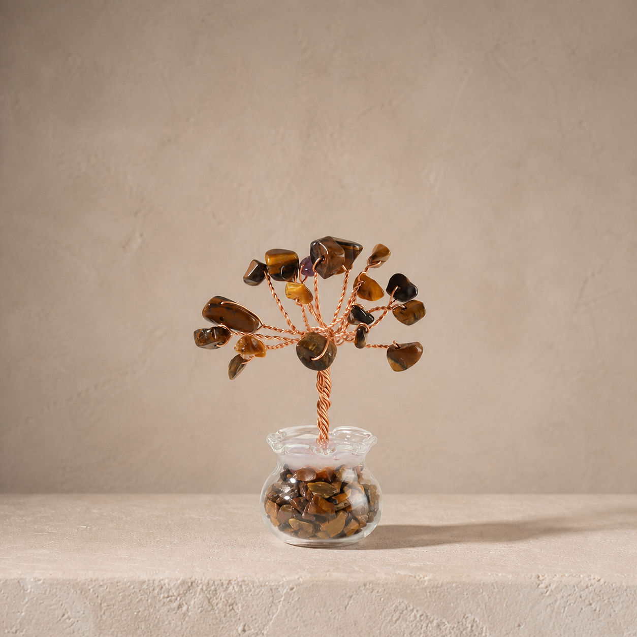 Natural crystal gravel fortune tree decorative craft for home, office desk, and car