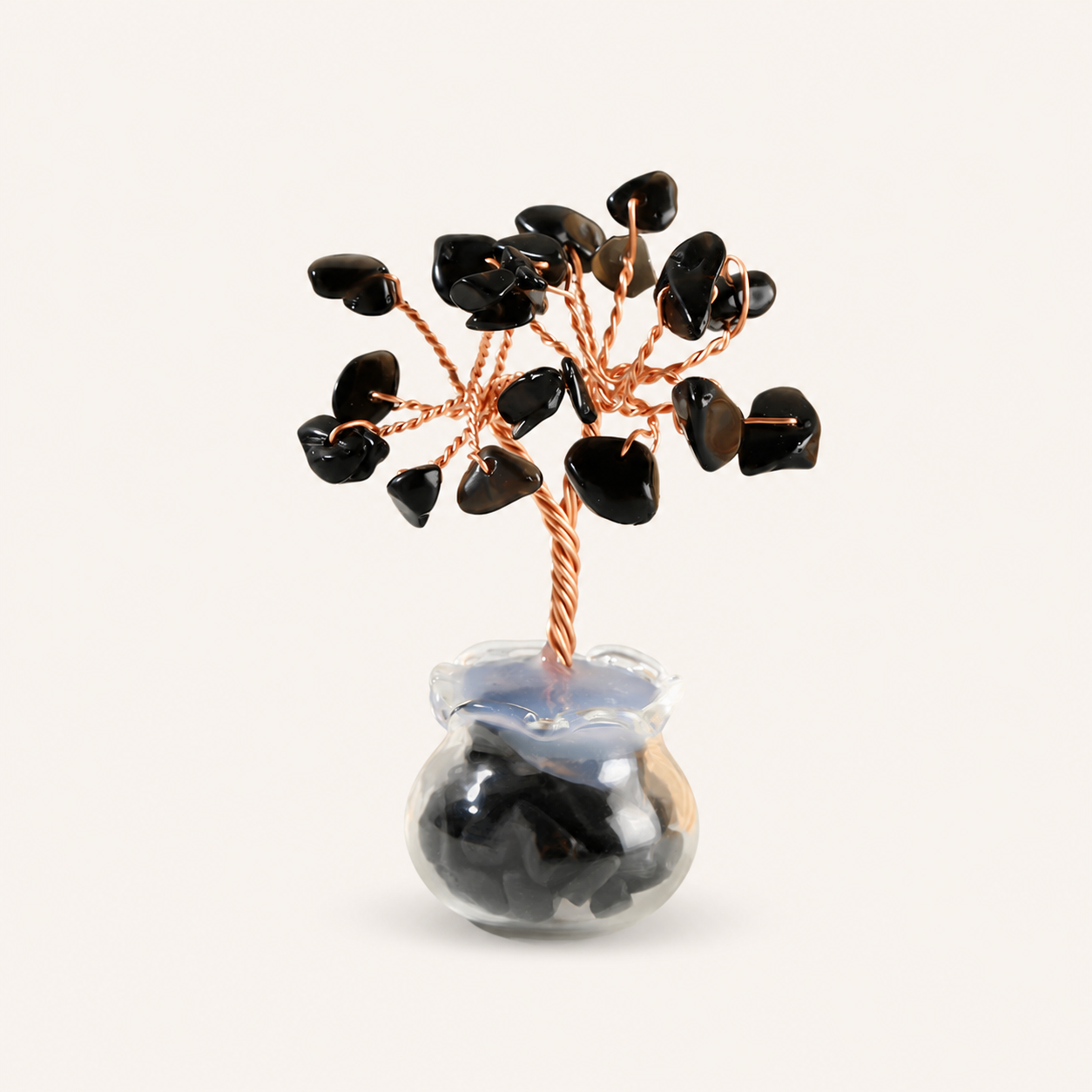 Natural crystal gravel fortune tree decorative craft for home, office desk, and car