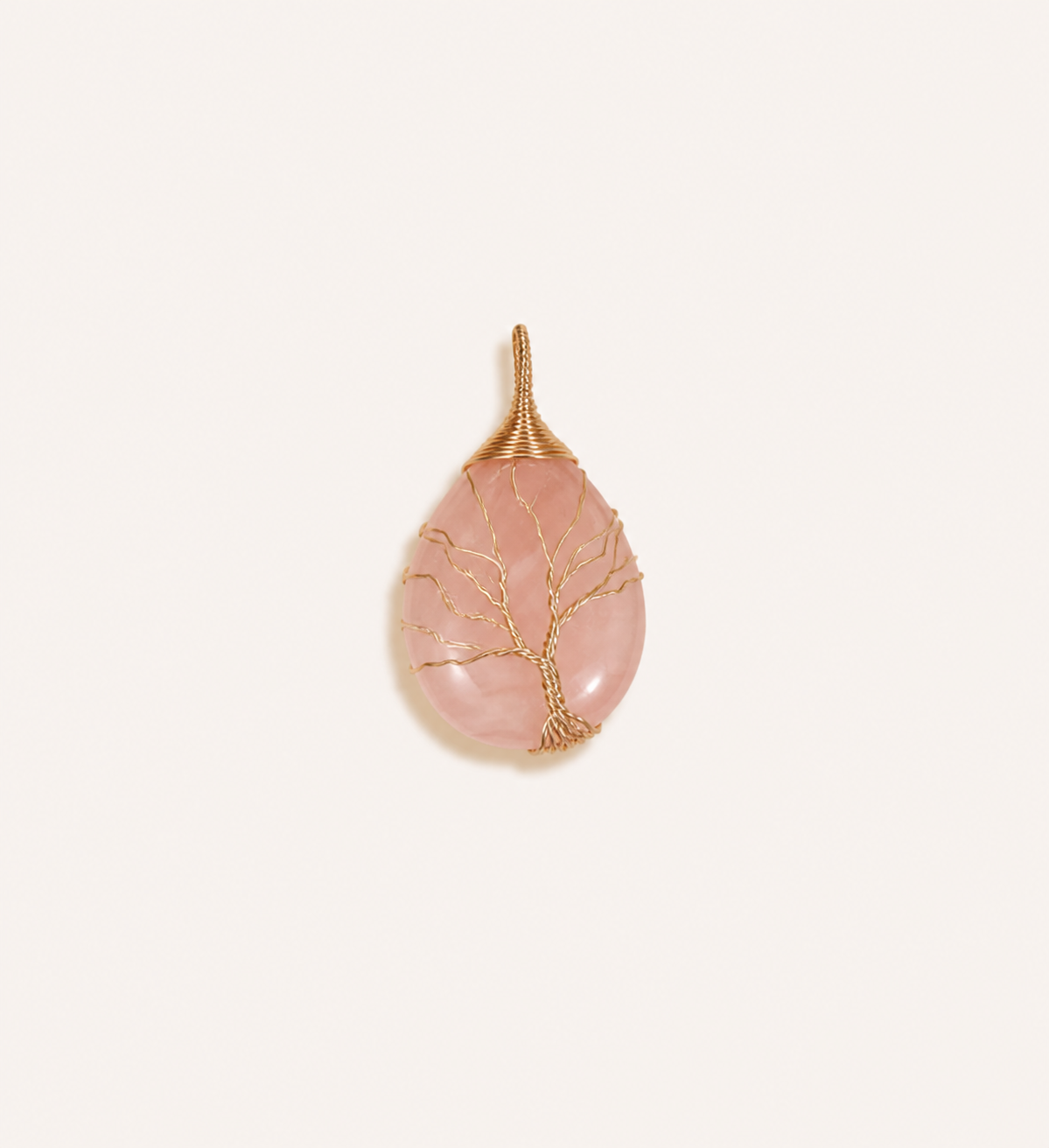 Amethyst Necklace Pendant Handmade Woven Wire Life Tree Necklace Water Drop Natural Stone Crystal Pendant
