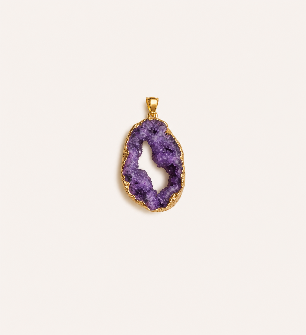 European and American cross-border natural crystal raw stone pendants, handmade DIY electroplated copper wire edged crushed stone pendant accessories