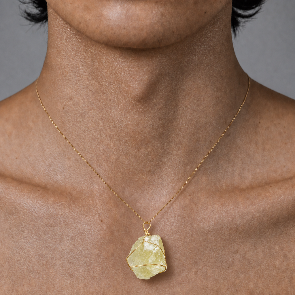 European and American irregular crystal raw stone pendants, hand-wrapped colorful natural crystal chips, sweater chain jewelry pendants