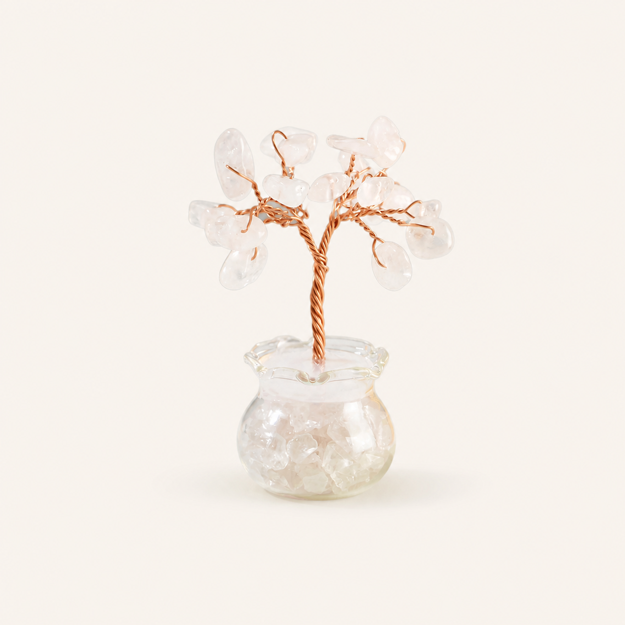 Natural crystal gravel fortune tree decorative craft for home, office desk, and car