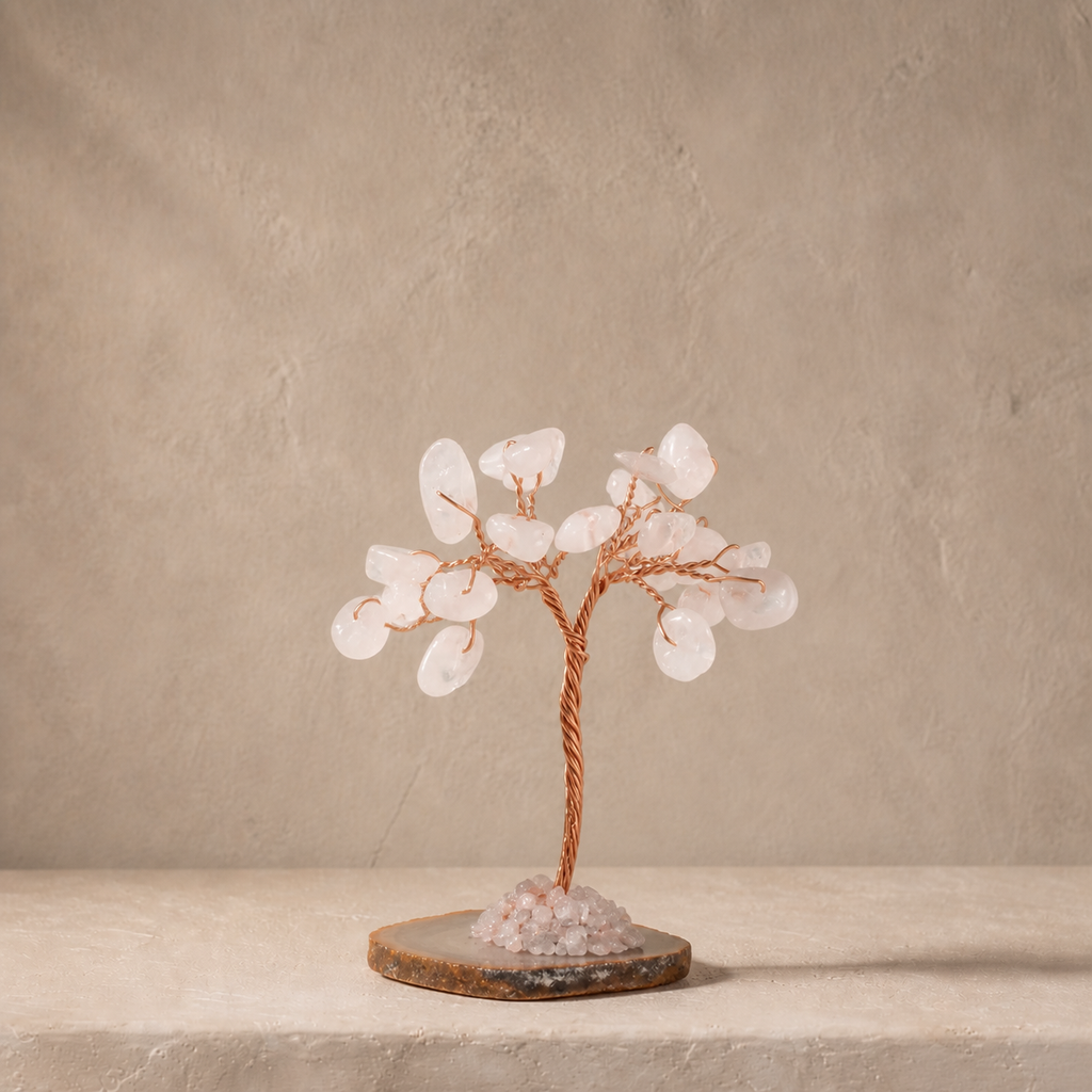 Natural crystal gravel fortune tree decorative craft for home, office desk, and car