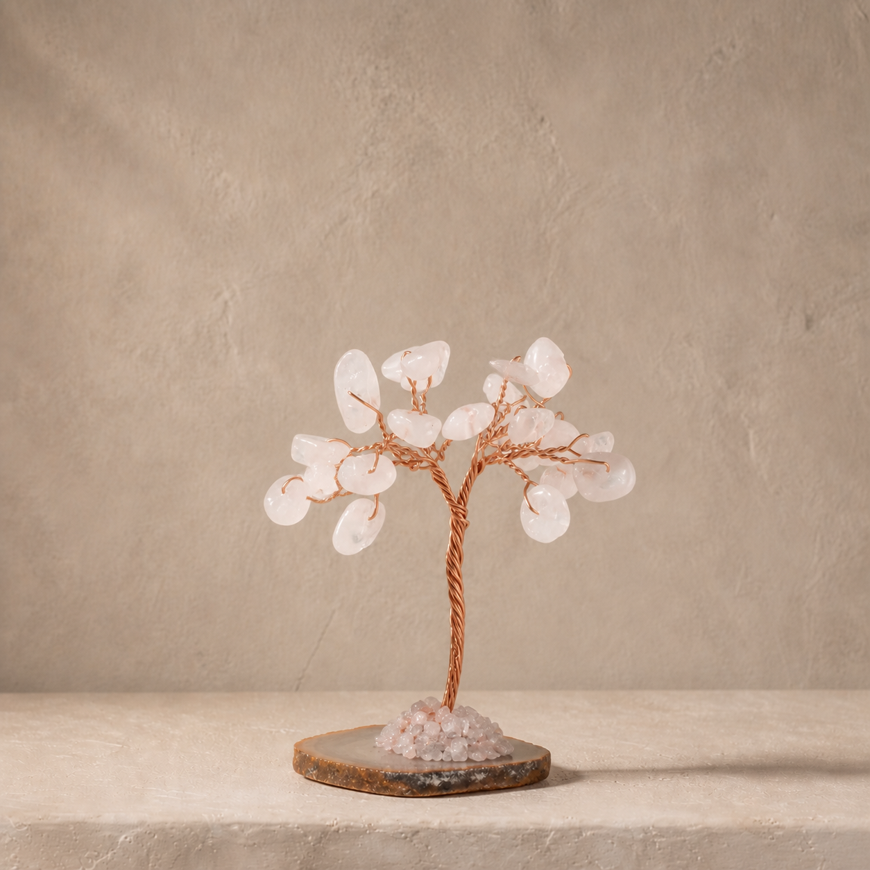 Natural crystal gravel fortune tree decorative craft for home, office desk, and car