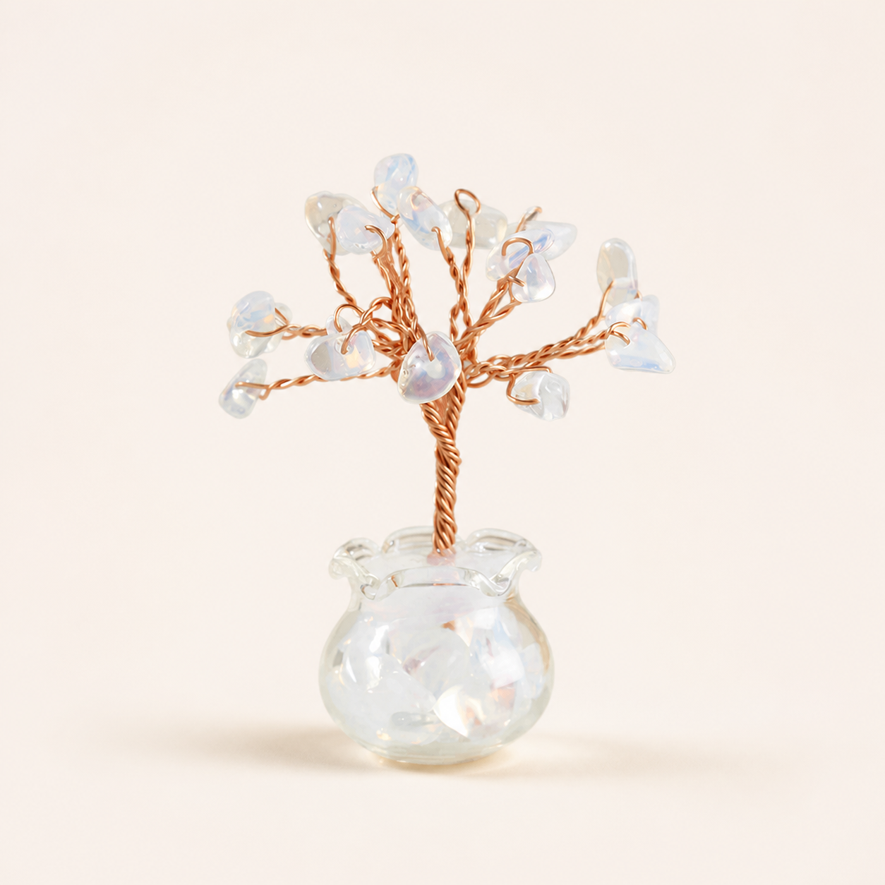 Natural crystal gravel fortune tree decorative craft for home, office desk, and car