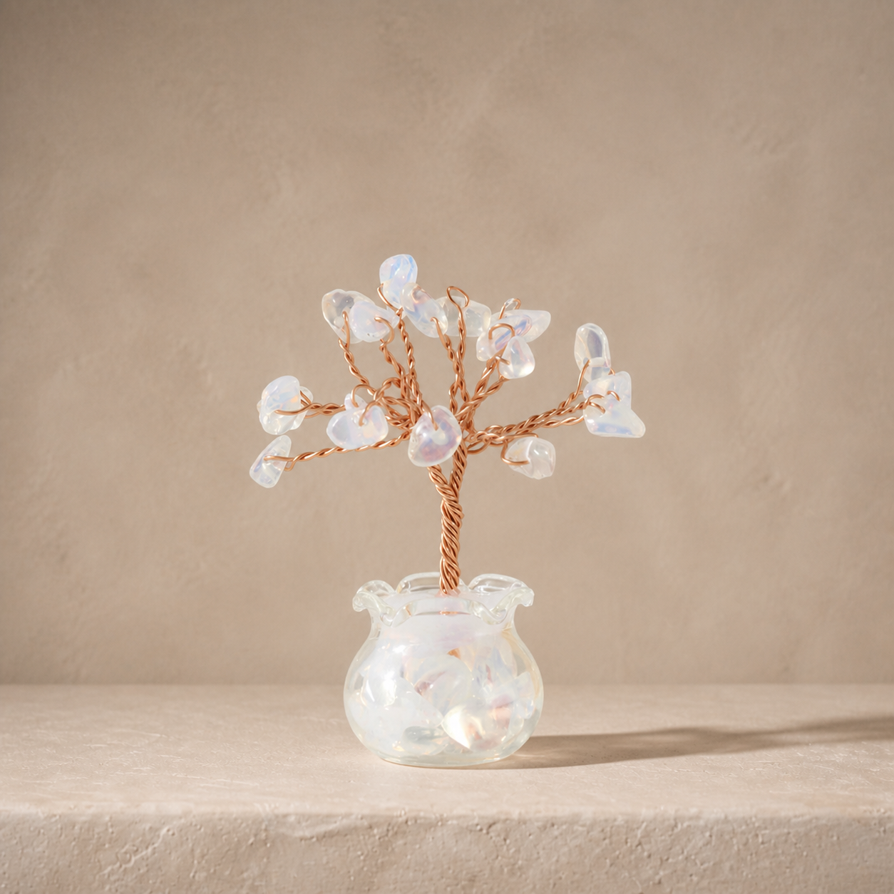 Natural crystal gravel fortune tree decorative craft for home, office desk, and car