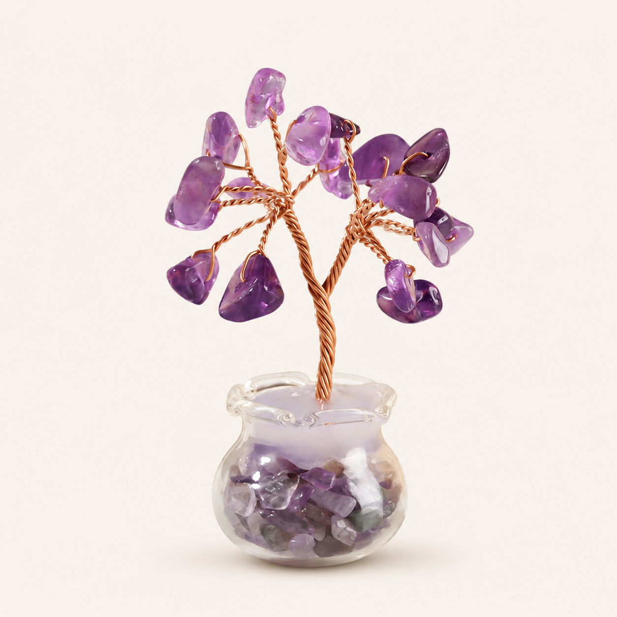 Natural crystal gravel fortune tree decorative craft for home, office desk, and car