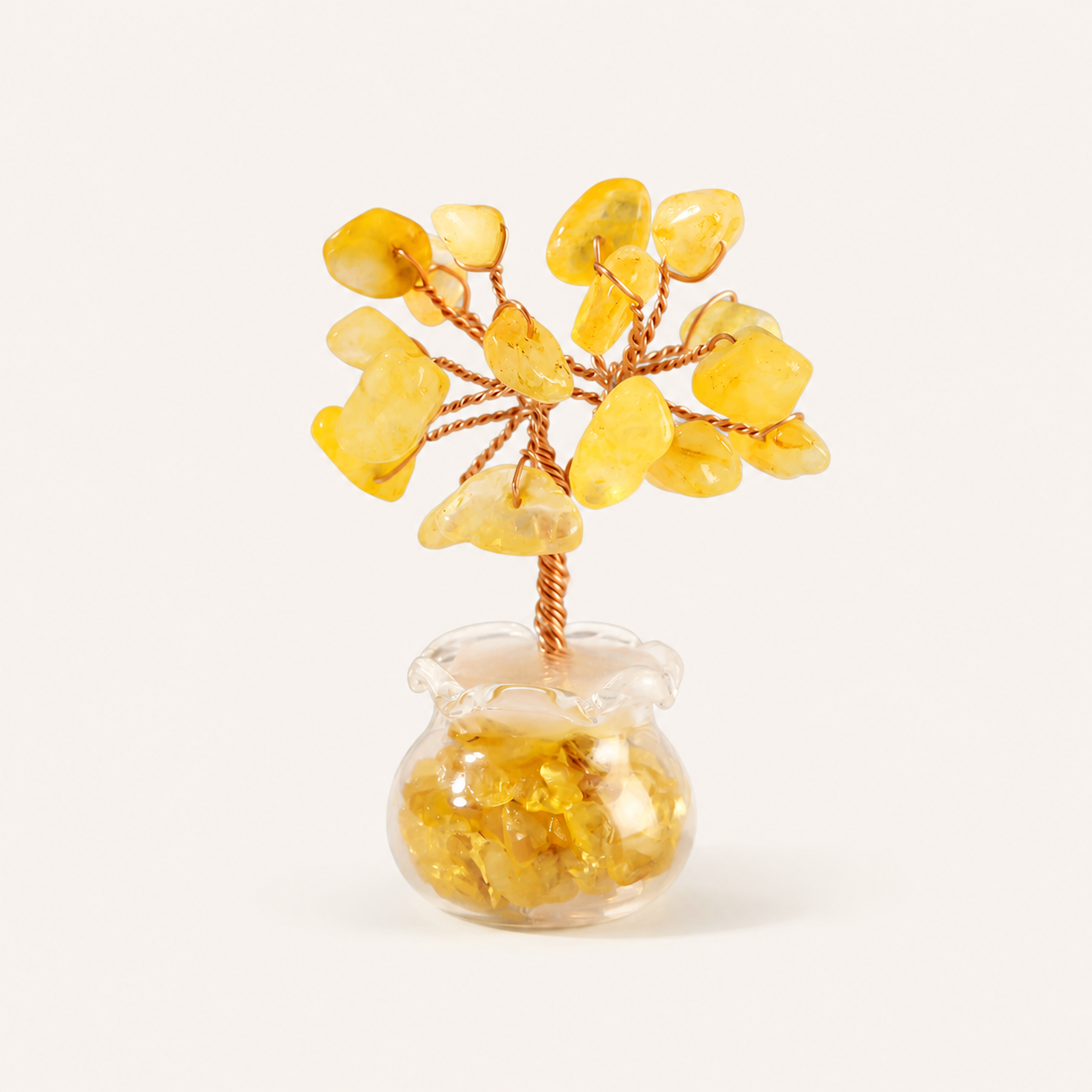 Natural crystal gravel fortune tree decorative craft for home, office desk, and car